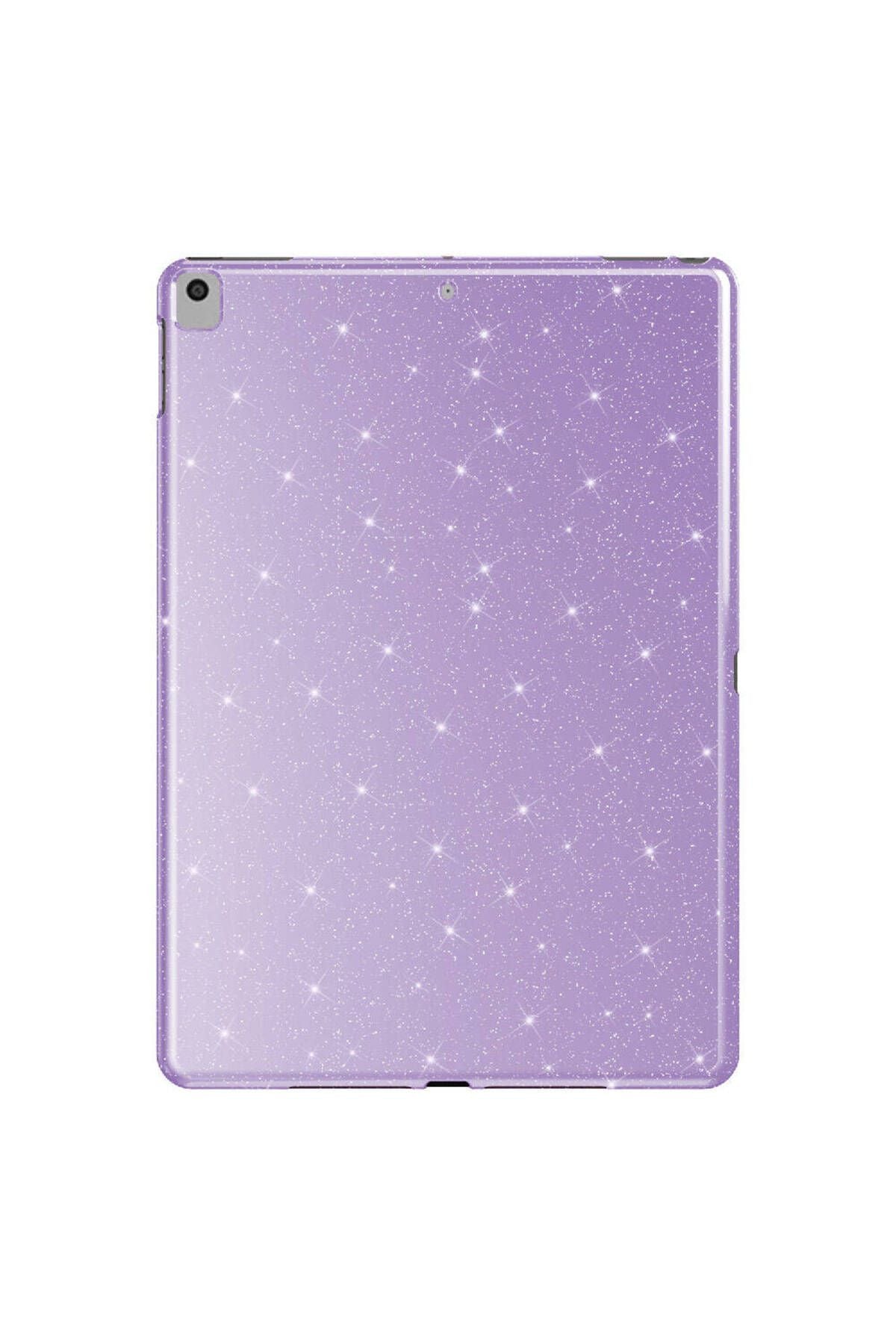iPad 10.2 2021 (9.Nesil) Simli Parlak Görünümlü Uyumlu Zore Tablet Koton Kılıf-Lila