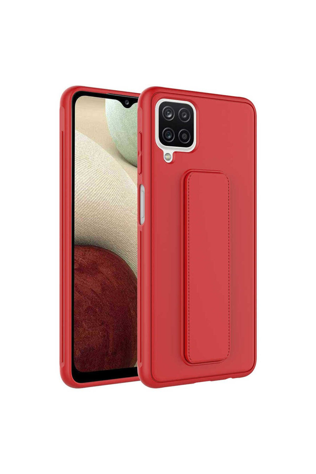 Galaxy A12 Kılıf Zore Qstand Kapak - Mürdüm