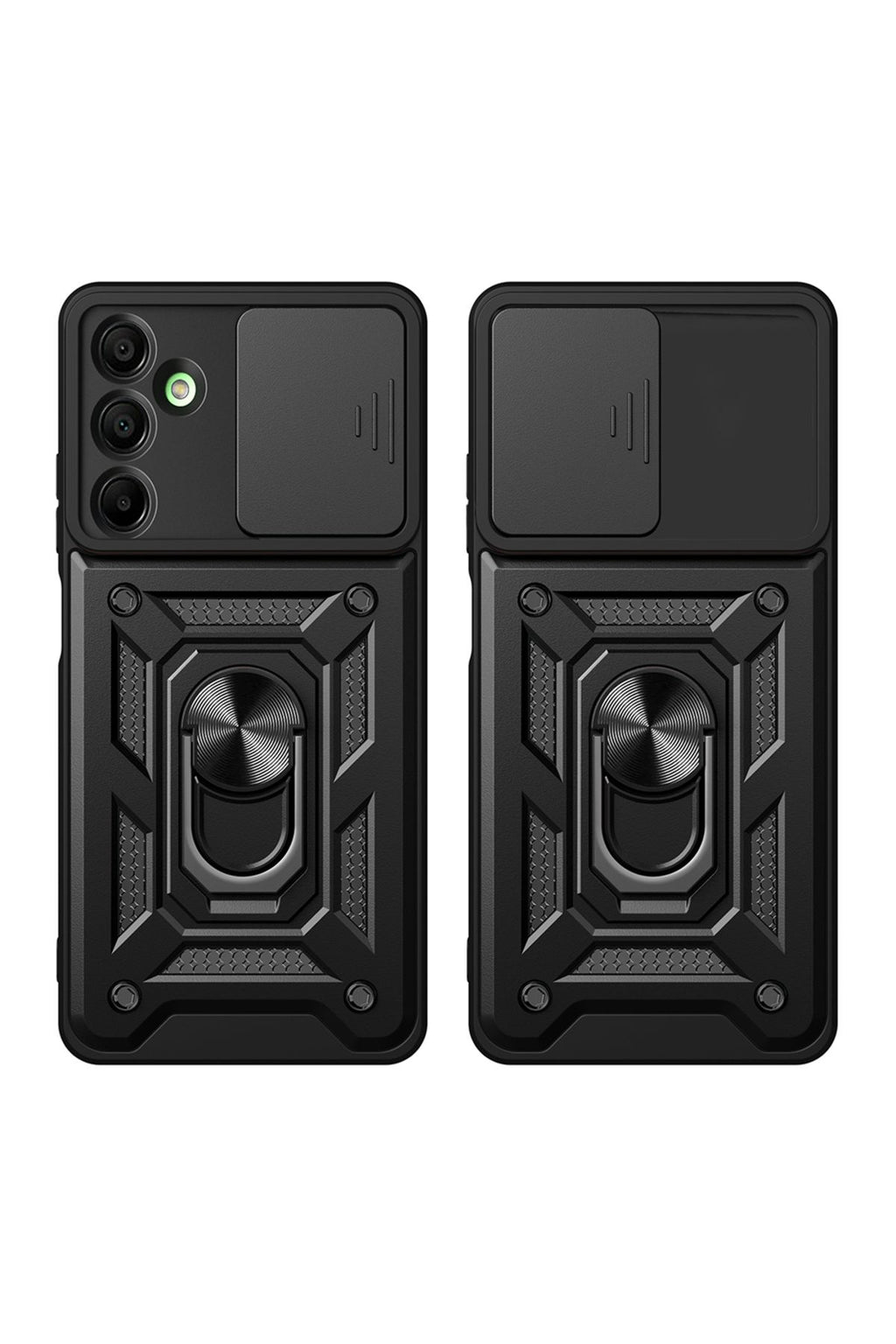 Galaxy A16 Uyumlu Magnetik Standlı Kamera Korumalı Zore Sürgülü Vega Kapak-Siyah