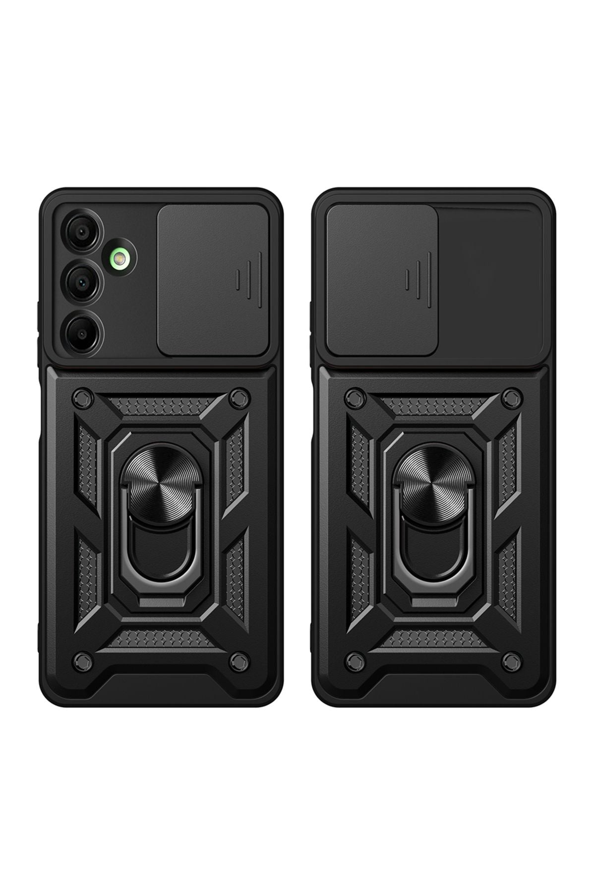 Galaxy A16 Uyumlu Magnetik Standlı Kamera Korumalı Zore Sürgülü Vega Kapak-Siyah