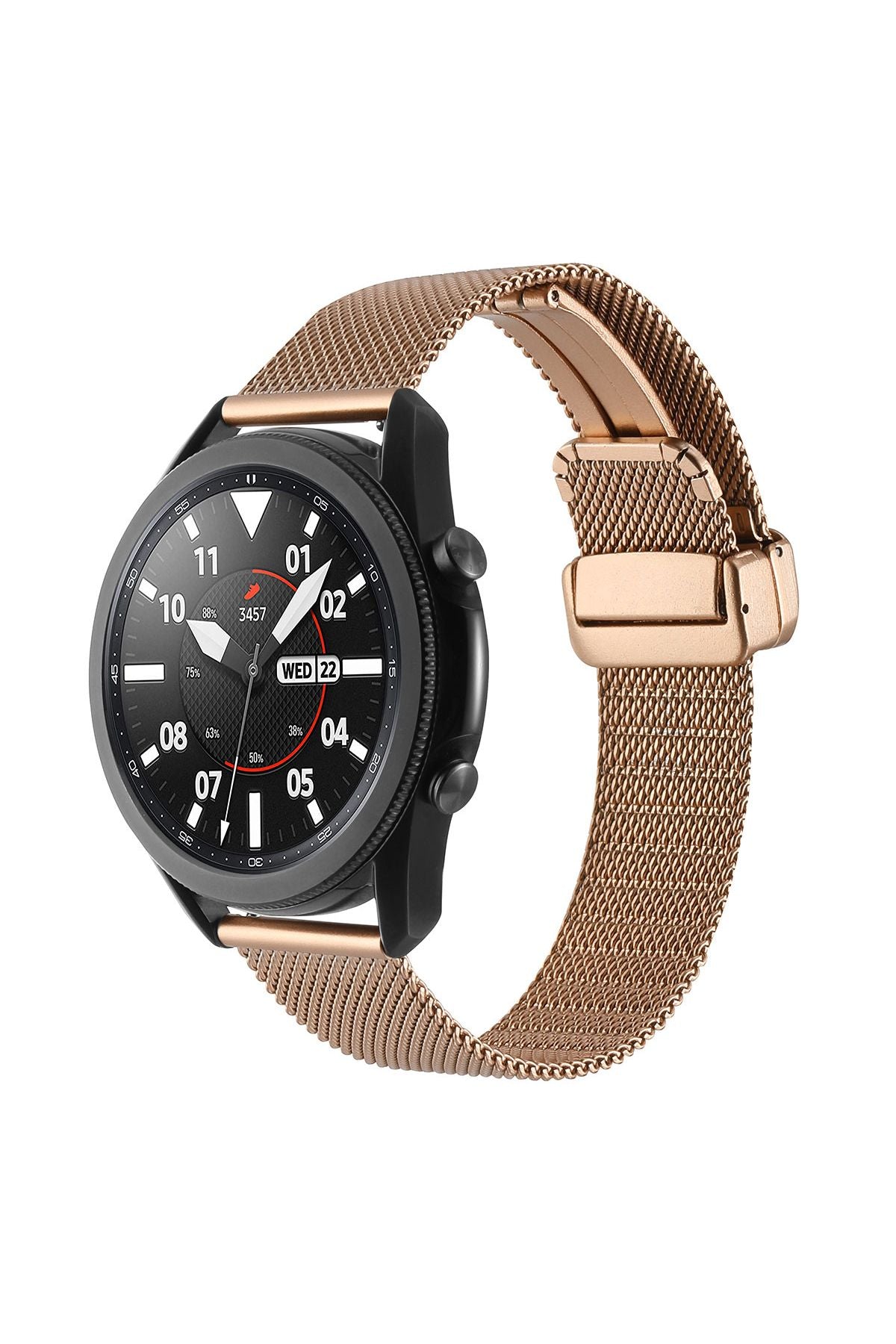 Galaxy Watch 46mm Uyumlu KRD-85 22mm Metal Zore Kordon-Rose Gold