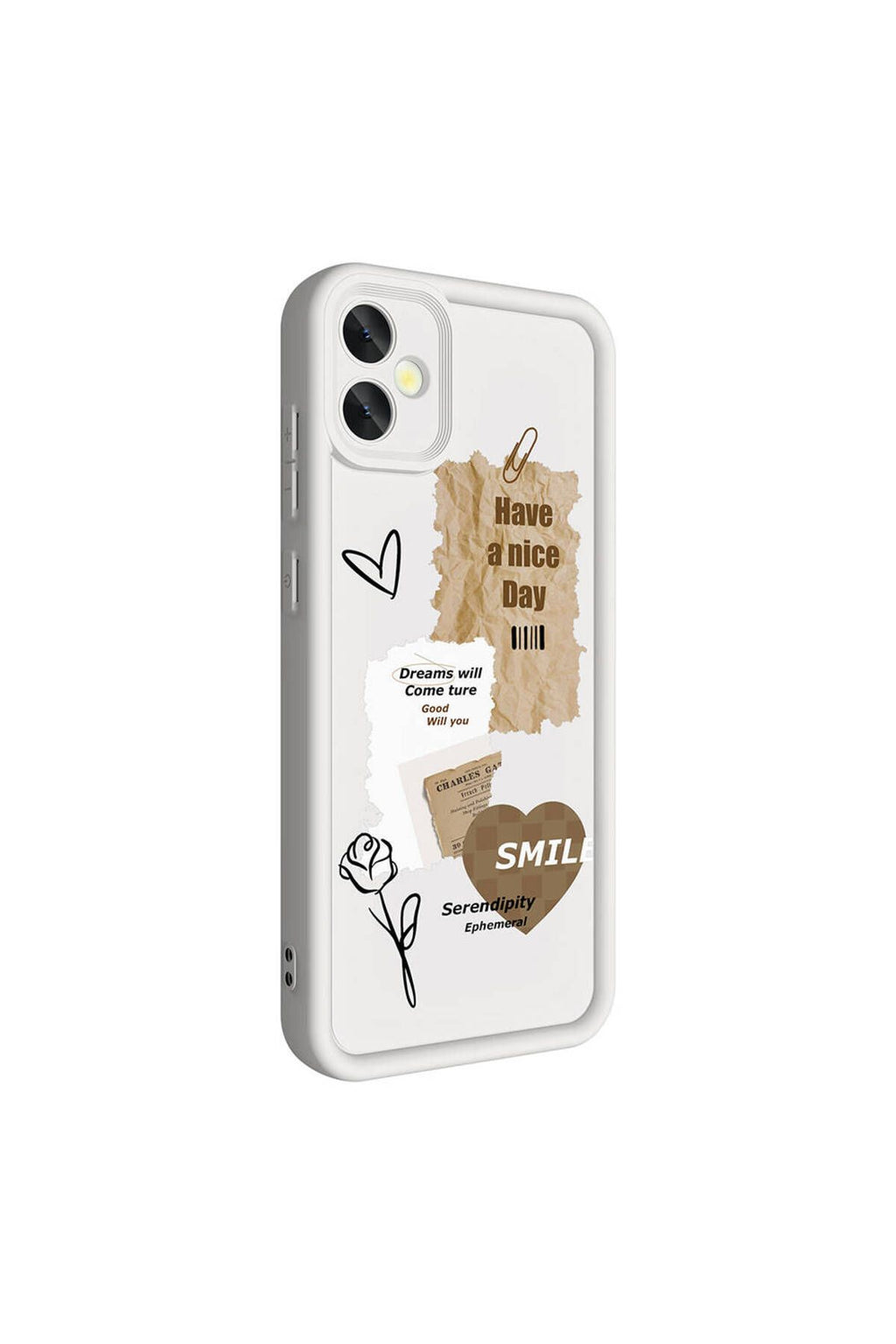 Galaxy A05 Kılıf Kamera Korumalı Baskılı Arka Yüzey Zore Klas Kapak - Koyu Kahve