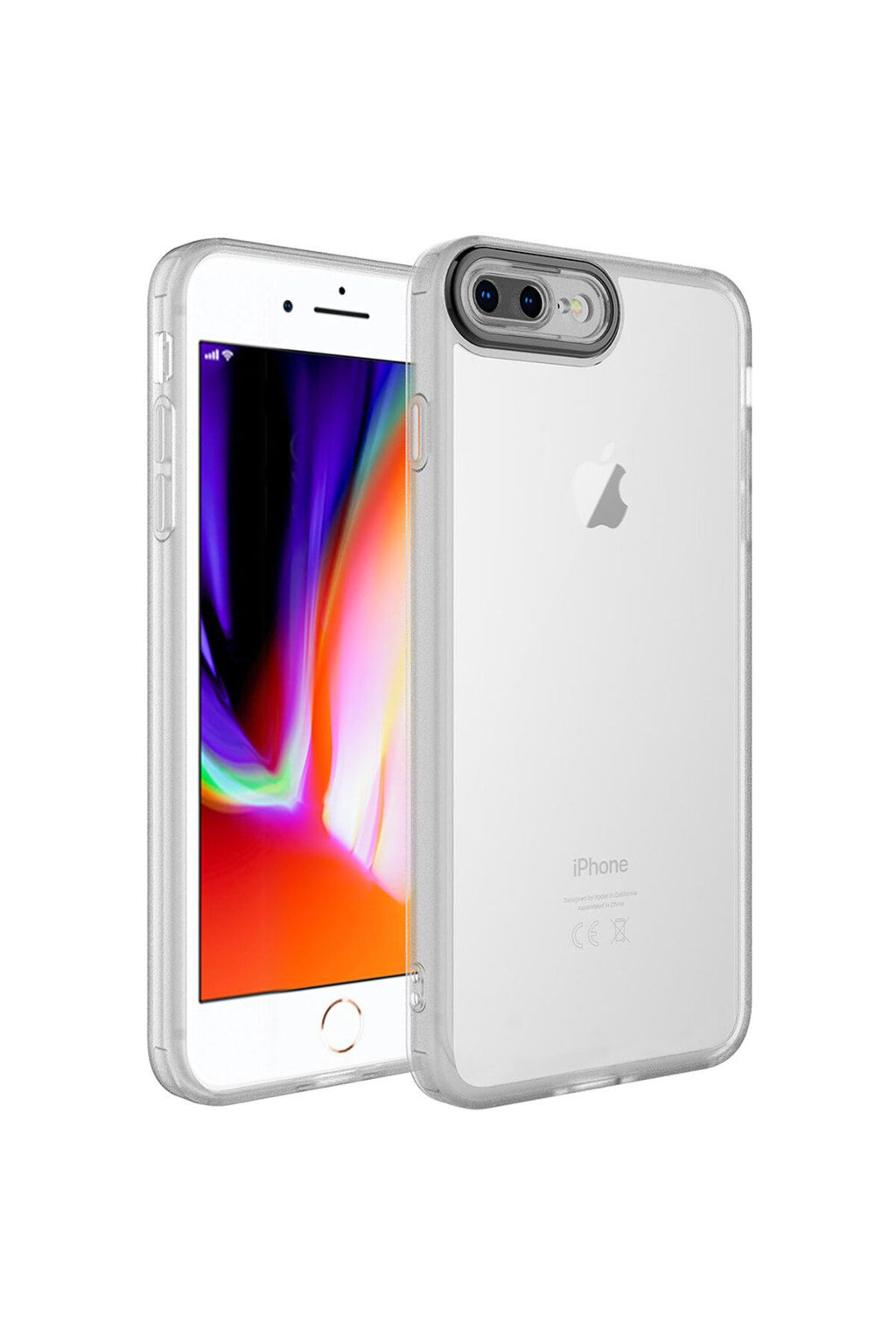 iPhone 8 Plus Kılıf Kamera Korumalı Transparan Zore Post Kapak - Mavi