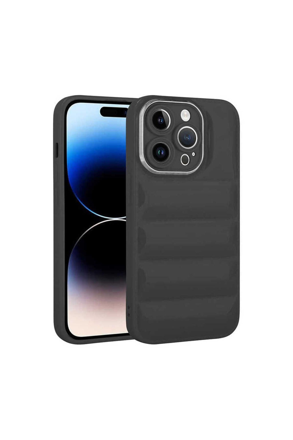 iPhone 14 Pro Uyumlu Kamera Korumalı Parlak AiHTTg'li Zore Galya Kılıf-Siyah