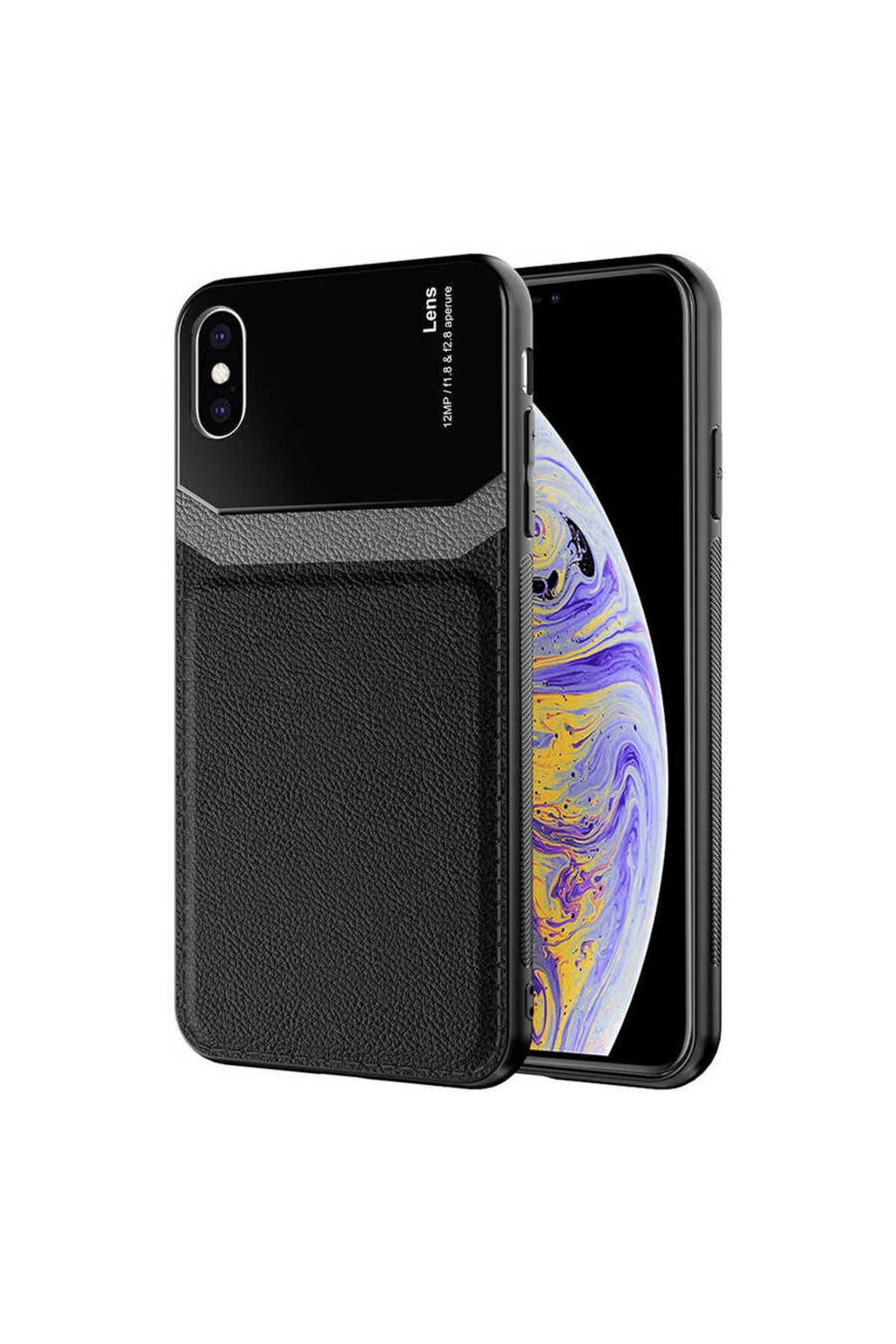 iPhone XS Max 6.5 Kılıf Zore Emiks Kapak - Siyah