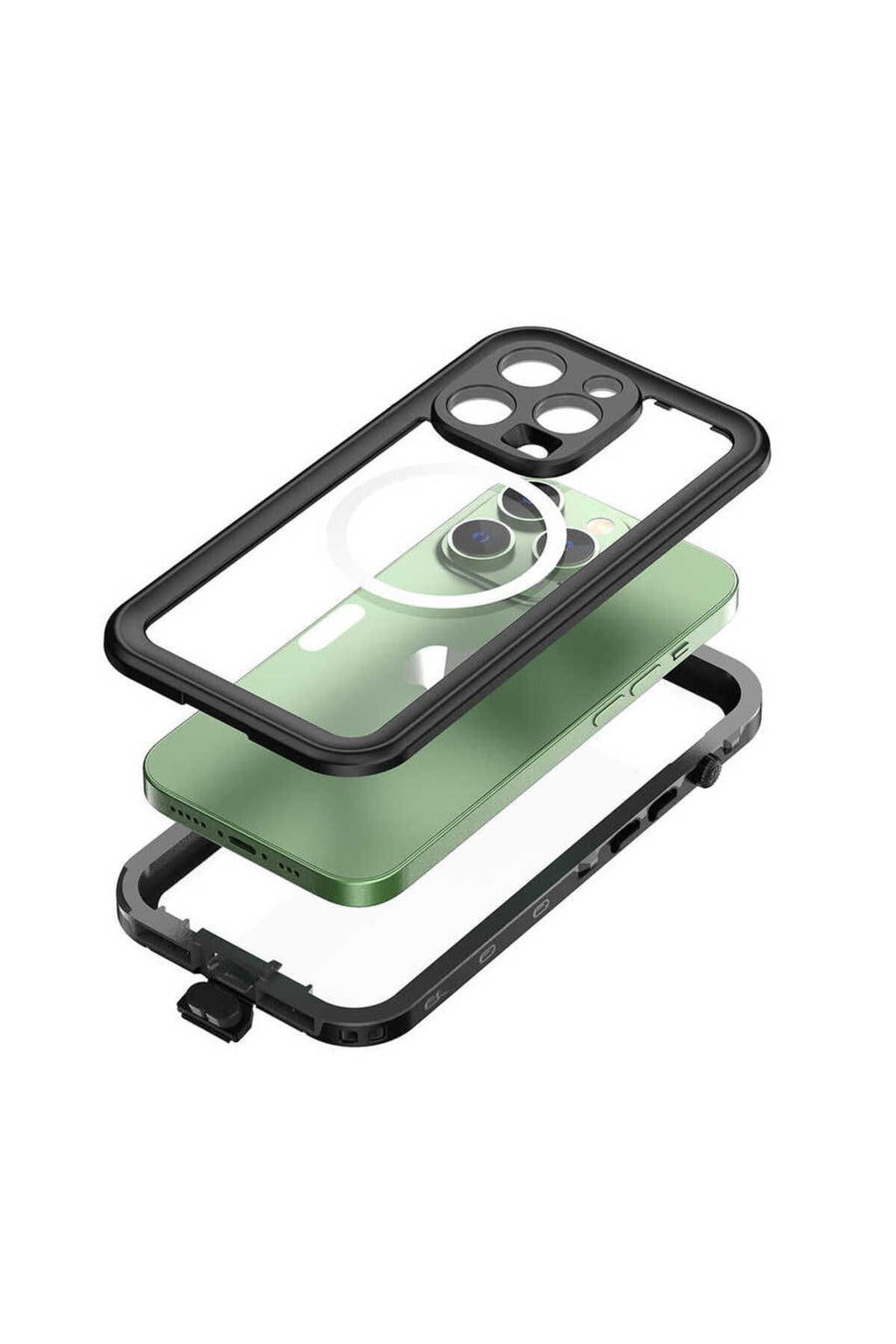 iPhone 14 Pro Uyumlu 1-1 Su Geçirmez Kılıf-Siyah