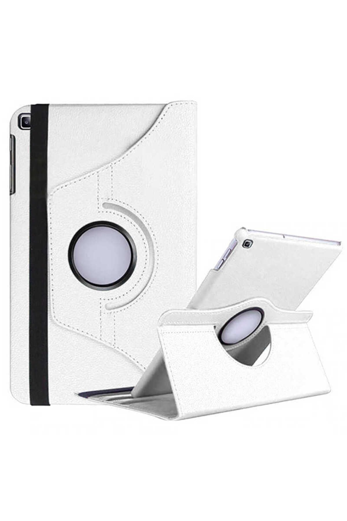 Galaxy T720 Tab S5E  Uyumlu Zore Dönebilen Standlı Kılıf-Beyaz