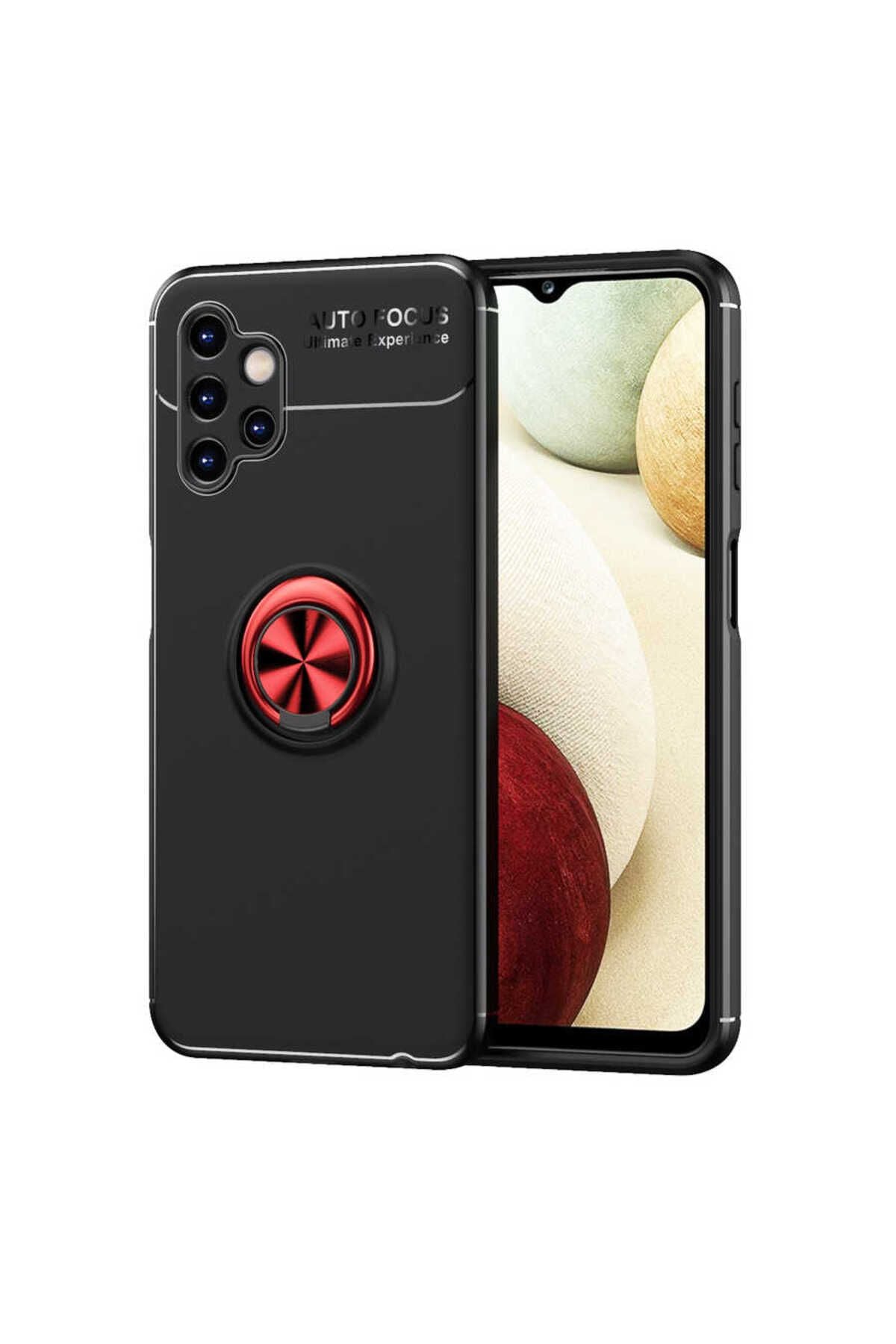 Galaxy A13 4G Kılıf TUVA Ravel Silikon Kapak - Siyah-Kırmızı