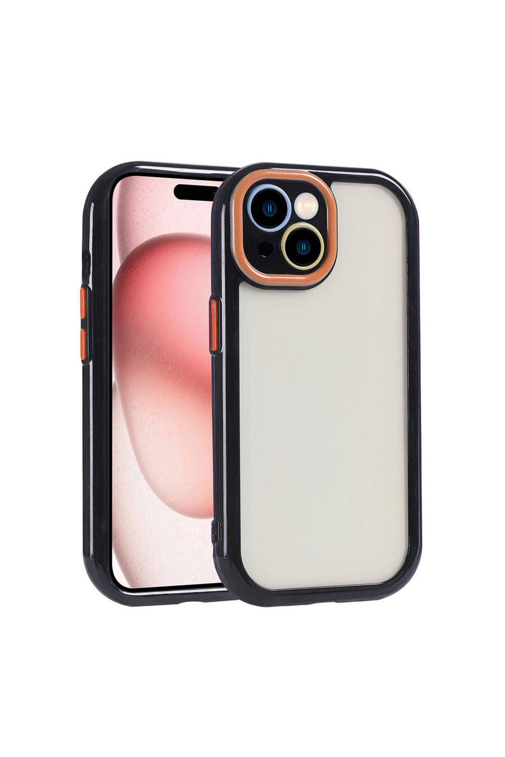 iPhone 15 Kılıf Kamera Korumalı Renkli Kenar ve Çerçeve Tasarımlı Zore Vitamin Kapak-Mürdüm