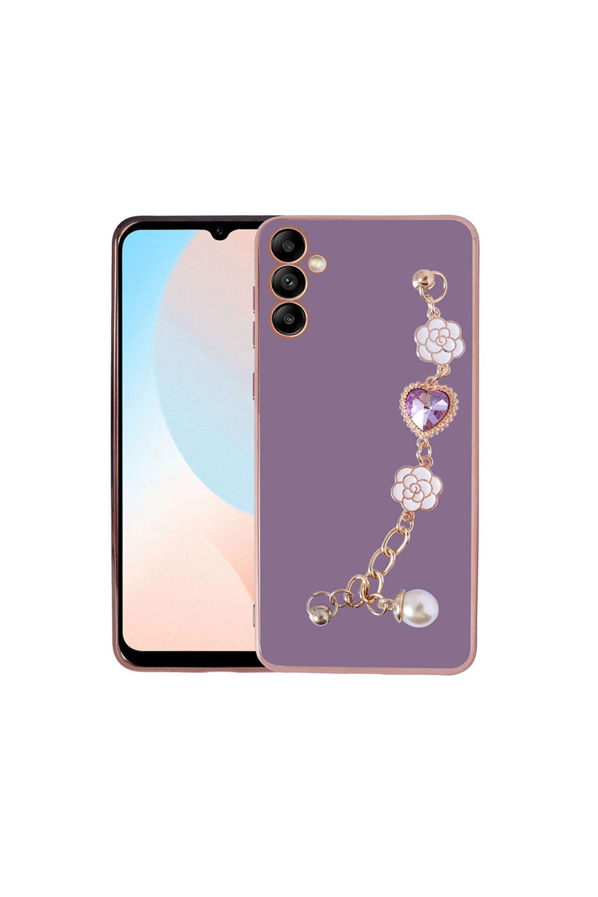 Galaxy A54 Kılıf El Tutamaçlı Kamera Korumalı Zore Taka Silikon Kapak - Pembe