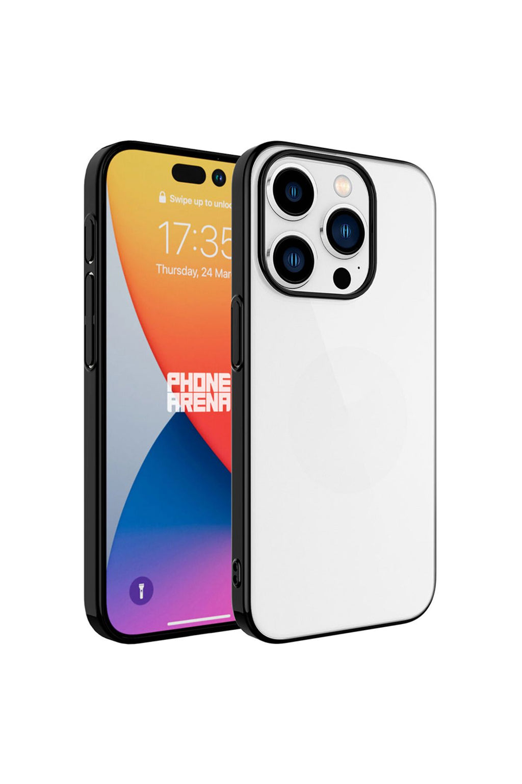 iPhone 15 Pro Uyumlu Sert PC Renkli Çerçeveli Zore Riksos Kılıf-Koyu Gri