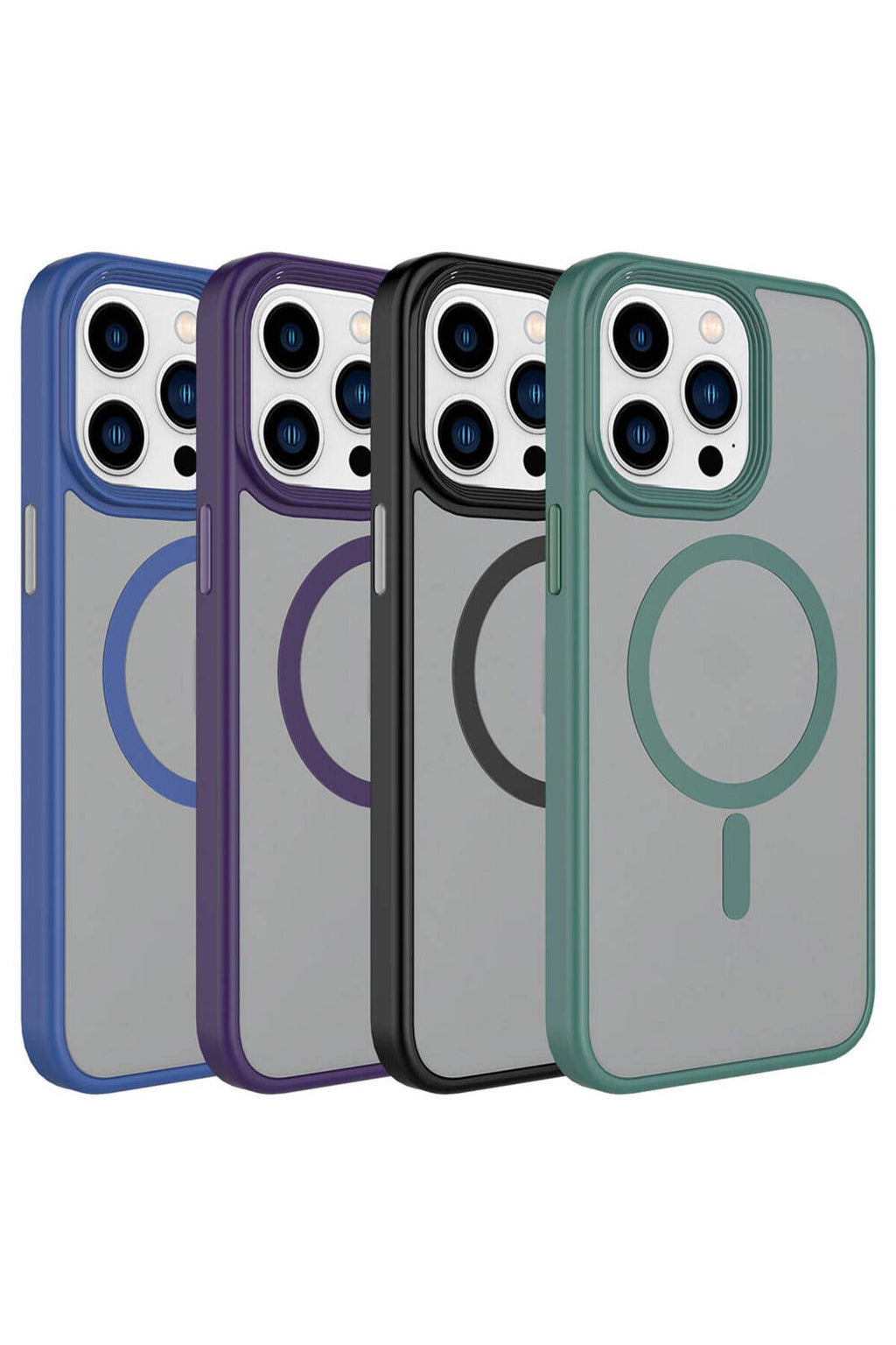 iPhone 15 Pro Max Uyumlu Mat Arka Yüzey Wireless Şarj Özellikli Zore Flet Magsafe Kılıf-Siyah