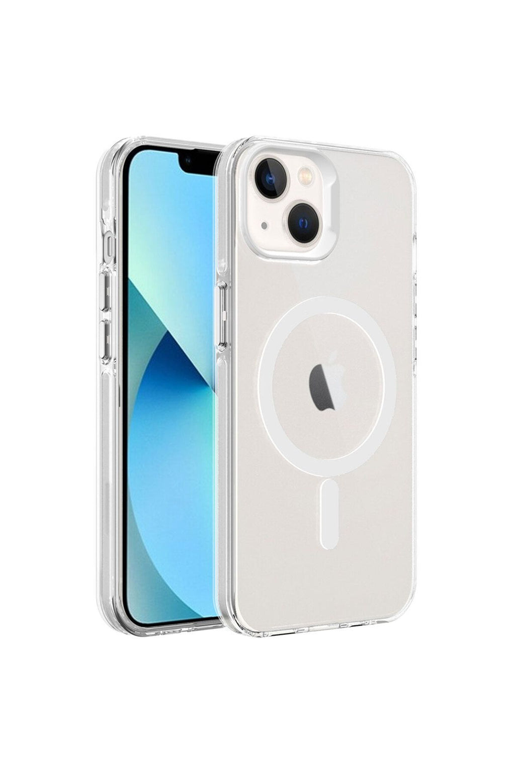 Apple iPhone 13 Kılıf Zore Magsafe Şarj Özellikli Buzlu Transparan C-Pro Sert Kapak