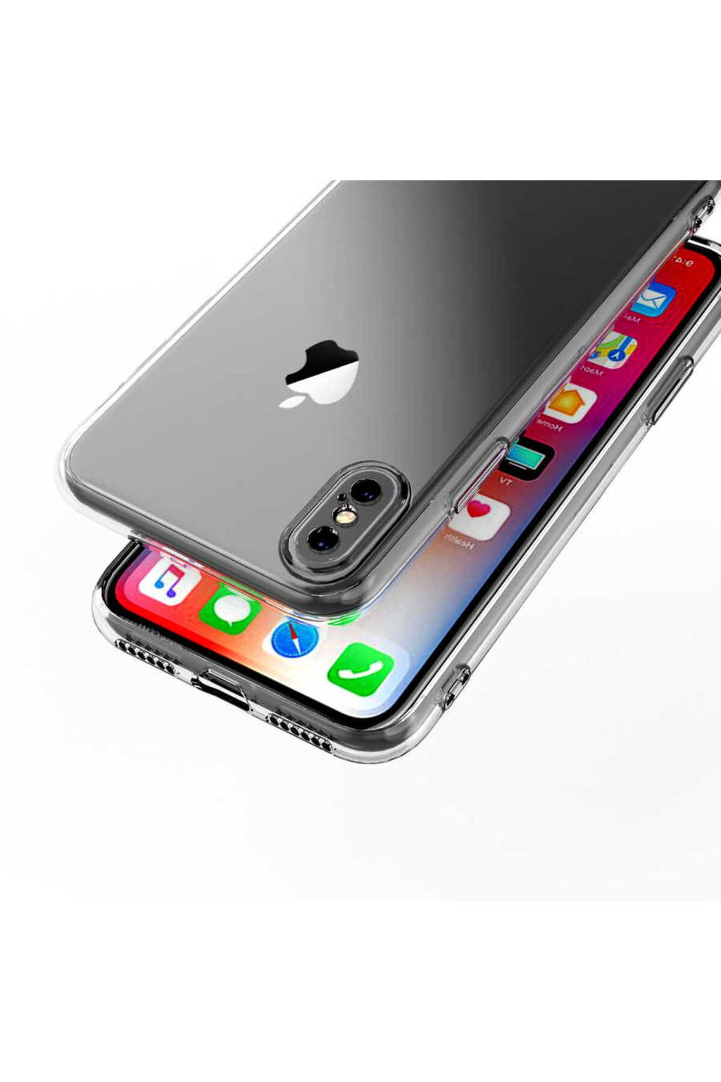 iPhone XS Max 6.5 Kılıf RNTC Kamera Korumalı Süper Silikon Kapak - Renksiz