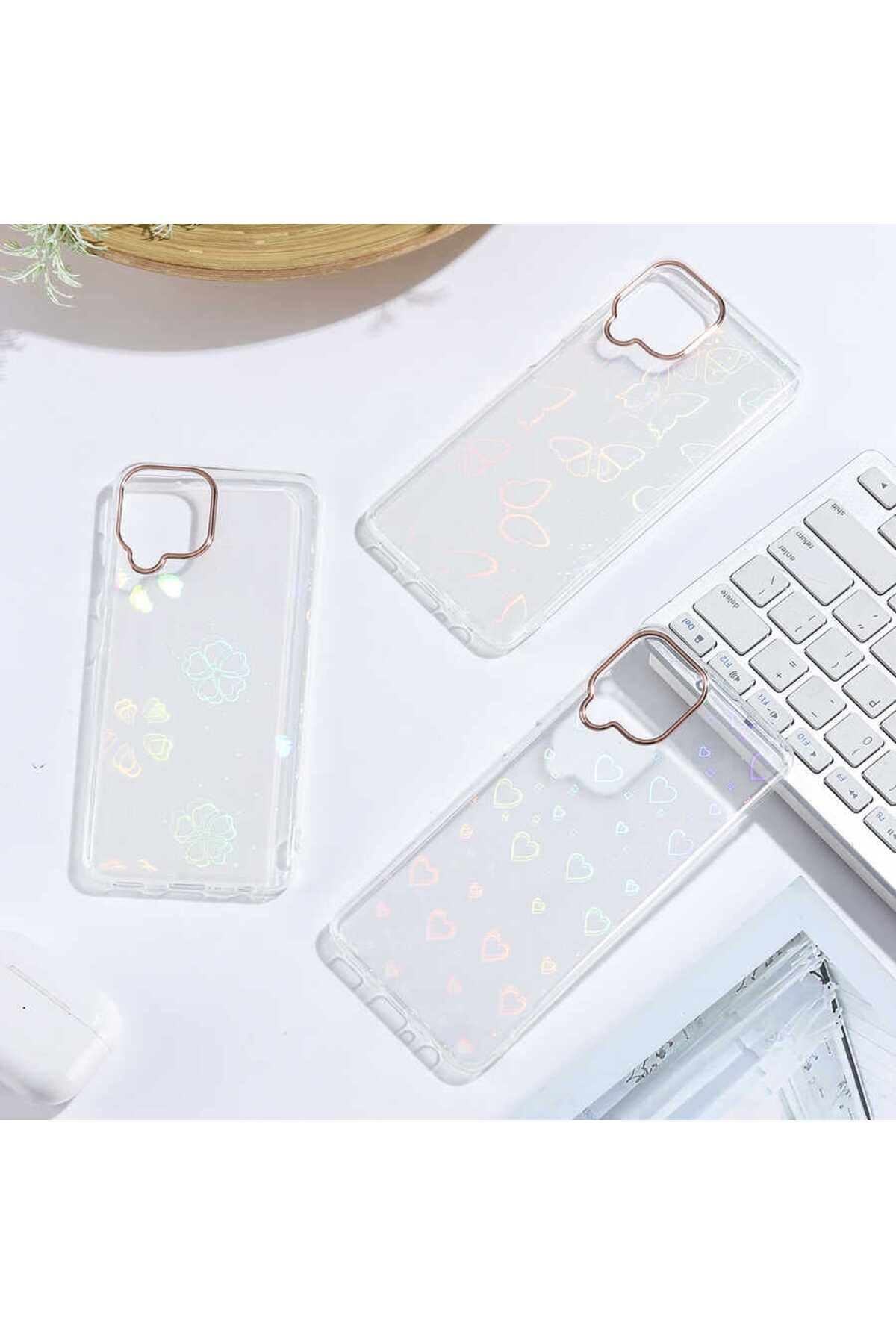 Galaxy A22 uyumlu 4G Kılıf  Sidney Desenli Sert Kapak - Butterfly No2