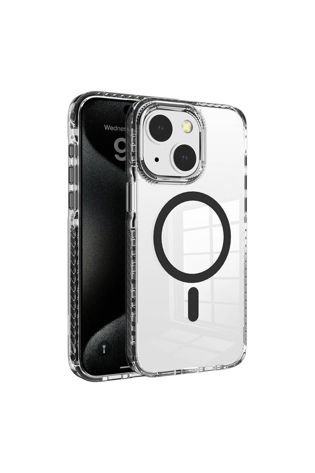 iPhone 15 Kılıf Magsafe Şarj Özellikli Airbagli Takılabilir Askı Aparatlı Zore Nana Kapak - Gri