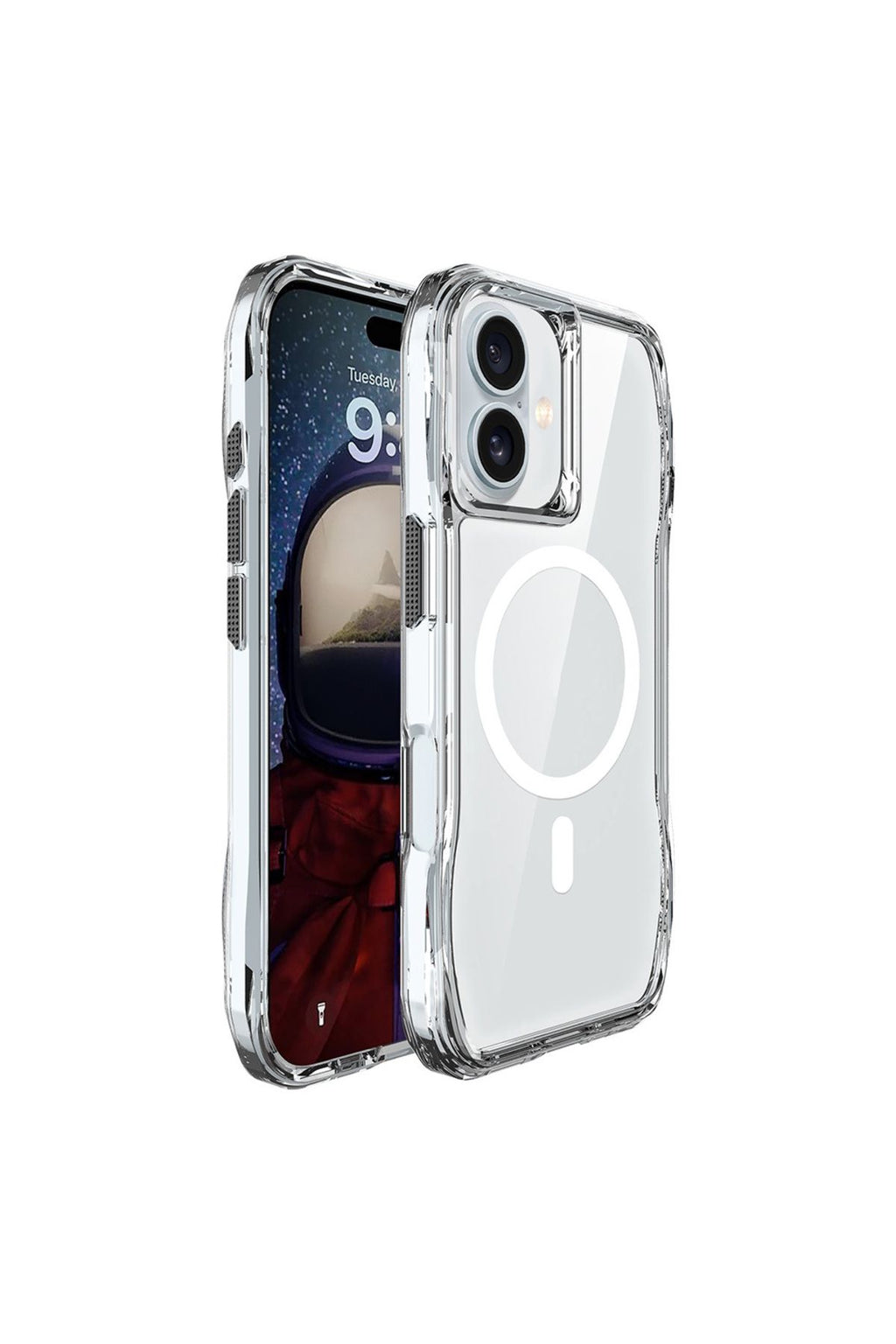 iPhone 16 Uyumlu Kılıf Magsafe Şarj Özellikli Airbagli Şeffaf Zore İncek Kapak - Şeffaf