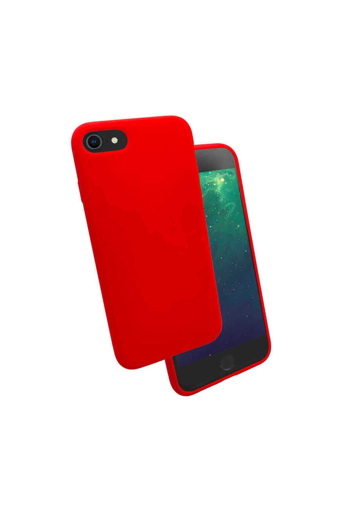 iPhone SE 2022 Uyumlu Zore Silk Silikon-Kırmızı