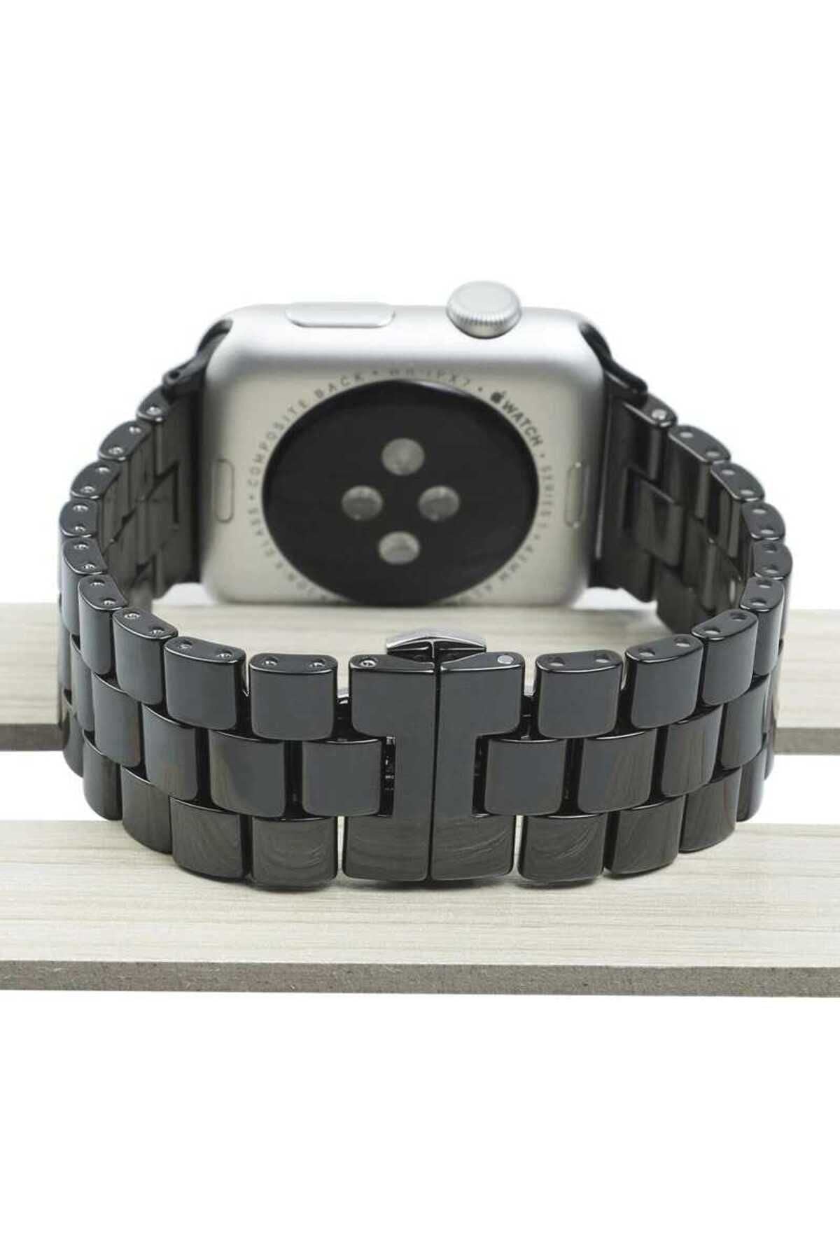 Watch Ultra 49mm Kordon Uyumlu KRD-15 Metal Strap Kayış CLO- Beyaz