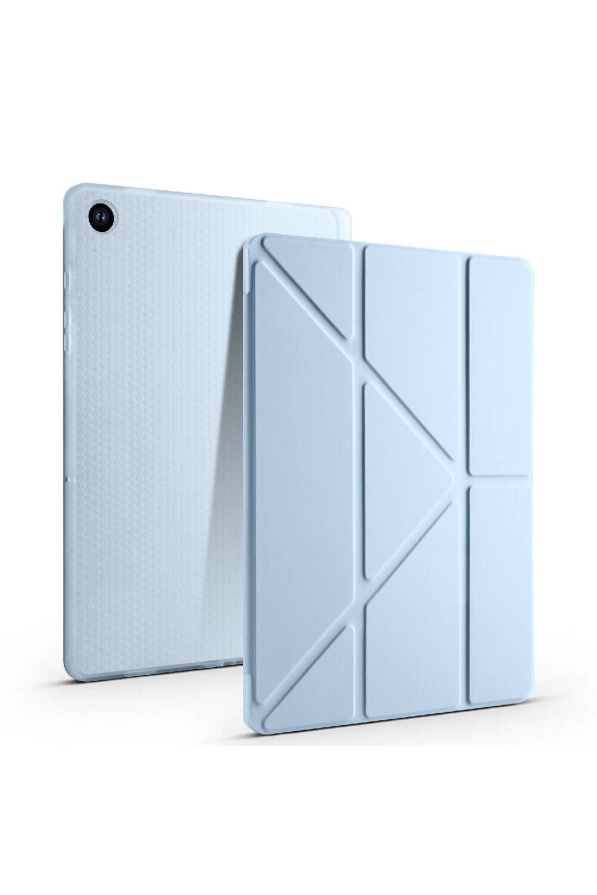 Galaxy Tab A9 Kılıf Uyumlu Zore Tri Folding Kalem Bölmeli Standlı Kılıf-Yeşil