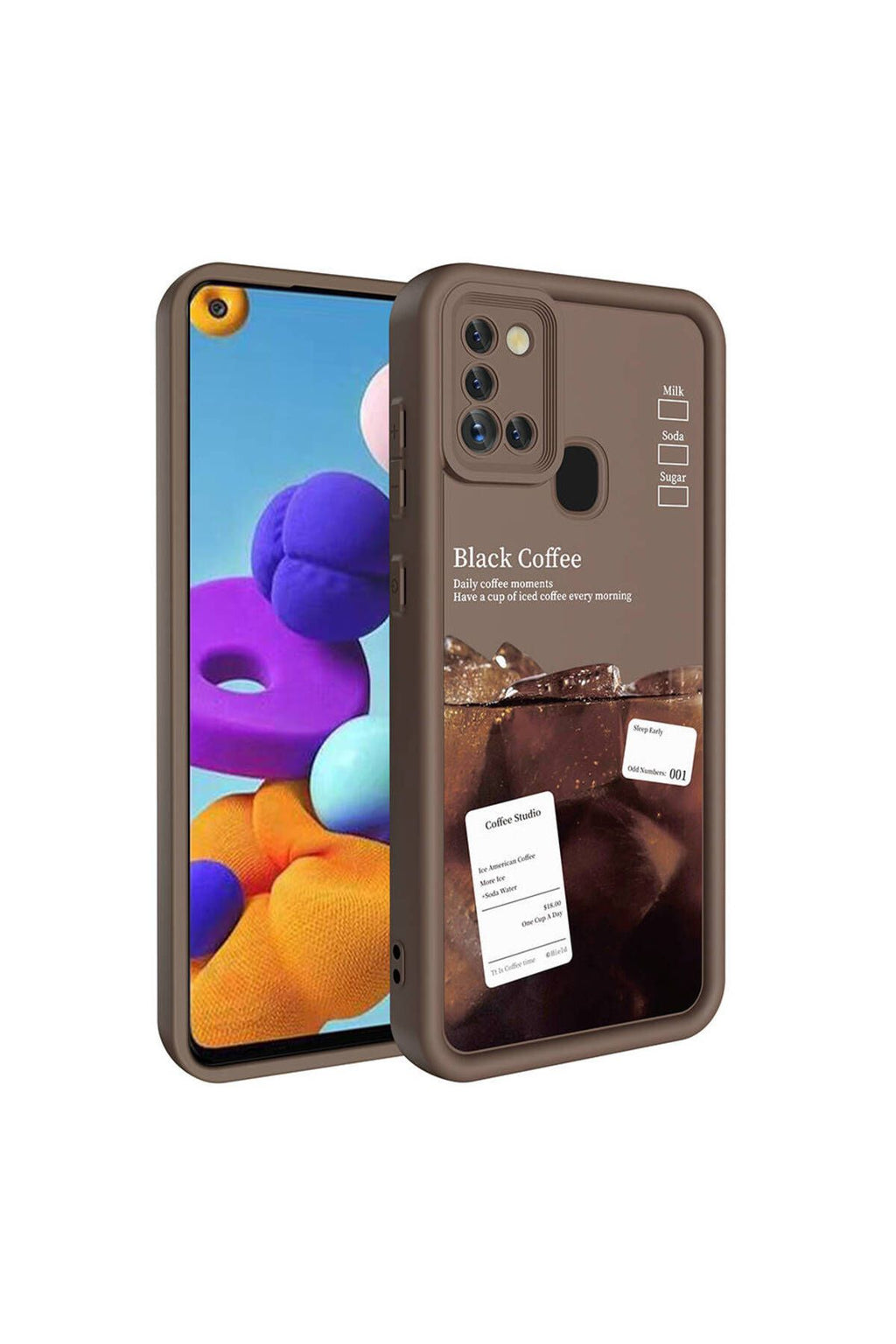 Galaxy A21S Kılıf Kamera Korumalı Baskılı Arka Yüzey Zore Klas Kapak - Beyaz