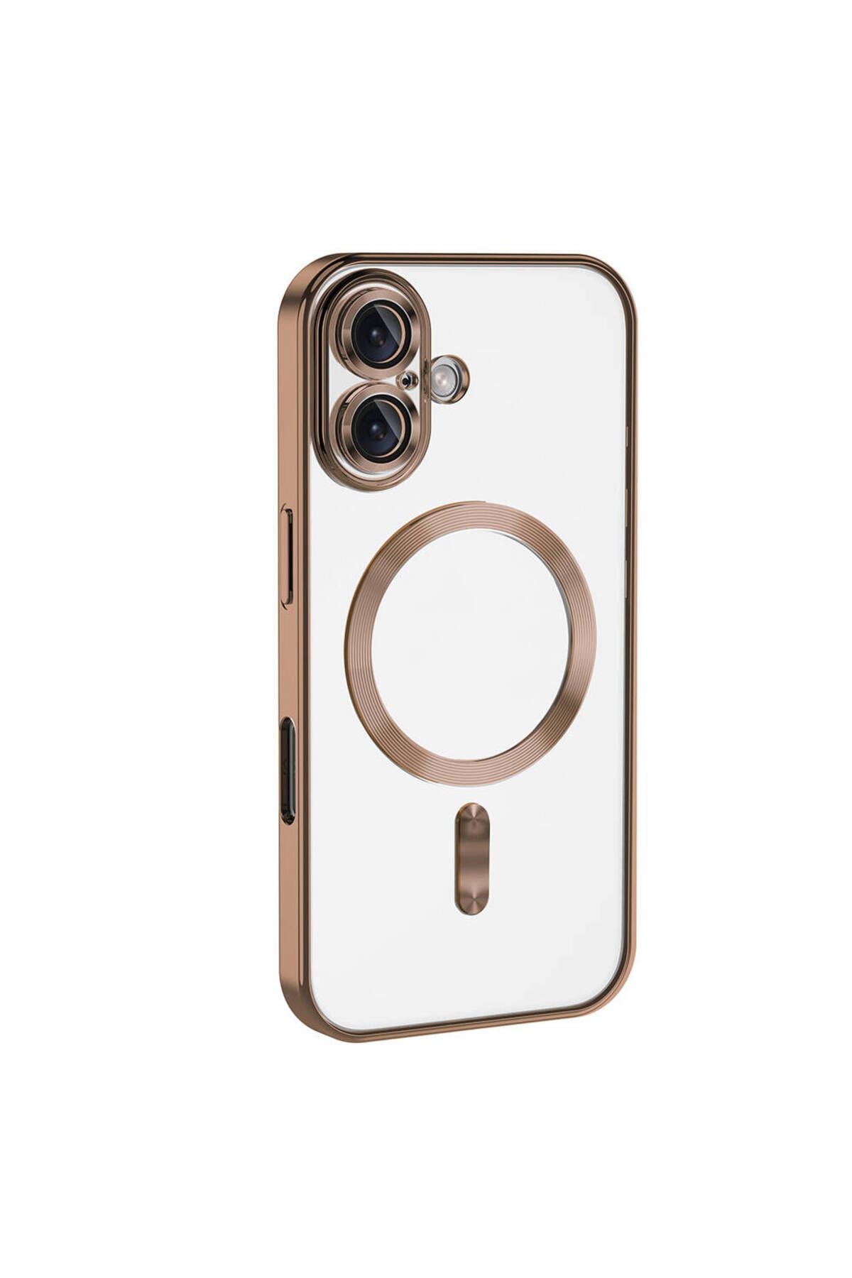 iPhone 16 Plus Kılıf Kamera Korumalı Magsafe Wireless Şarj Özellikli Zore Demre Kapak - Rose Gold