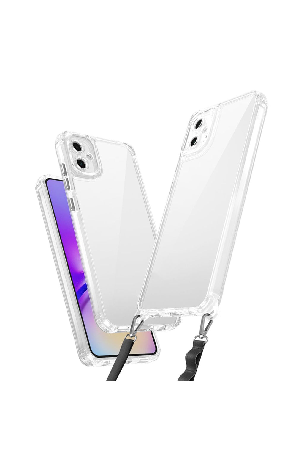 Galaxy A06 Uyumlu Kılıf Airbagli Takılabilir Askı Aparatlı Zore Snap Silikon Kapak-Şeffaf