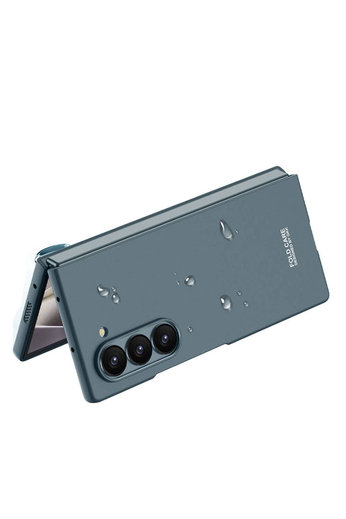 Galaxy Z Fold 6 Kılıf Zore Sert Kıpta Kapak-Mavi