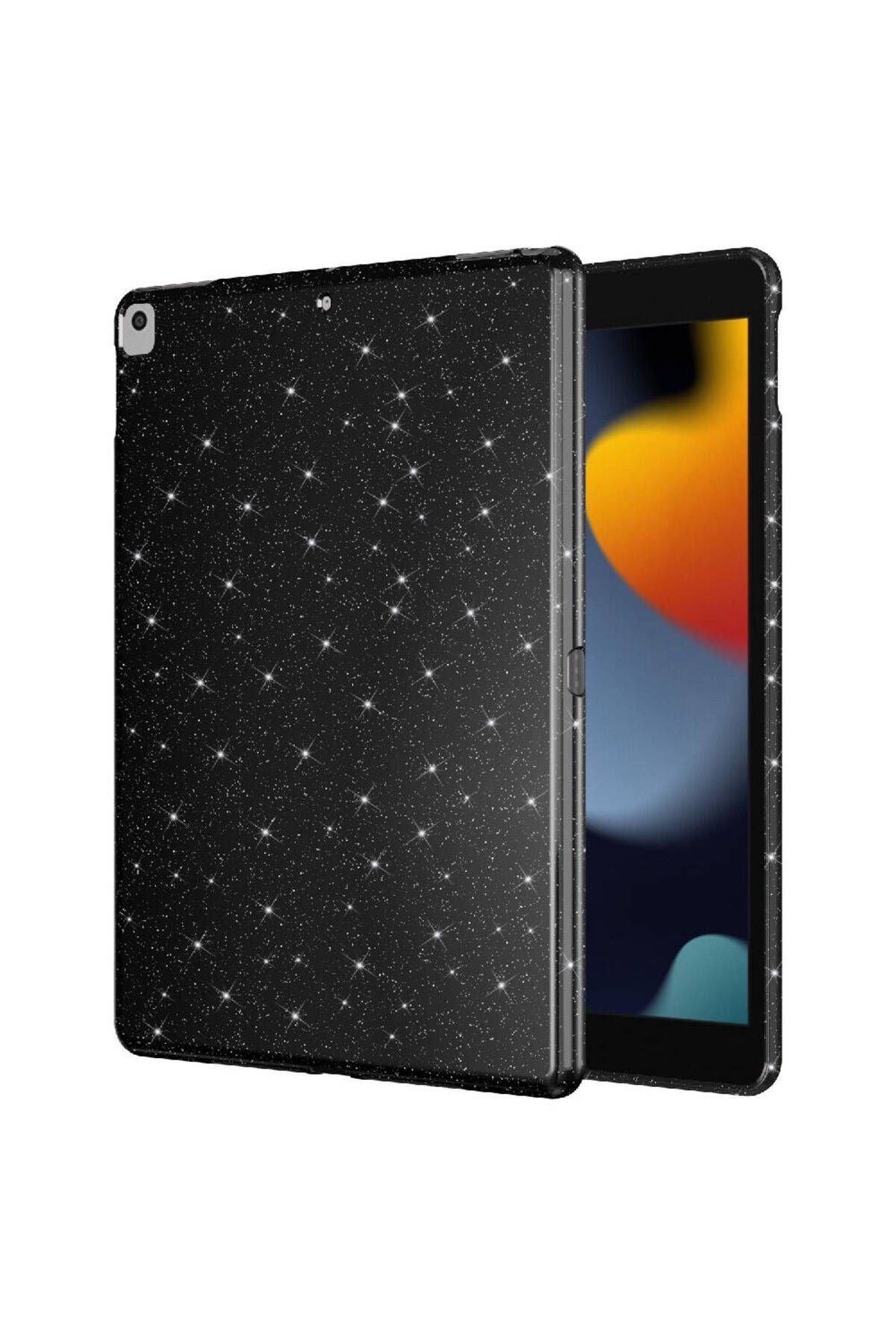 iPad 10.2 (8 Nesil) Simli Parlak Görünümlü Uyumlu Zore Tablet Koton Kılıf-Pembe Koyu