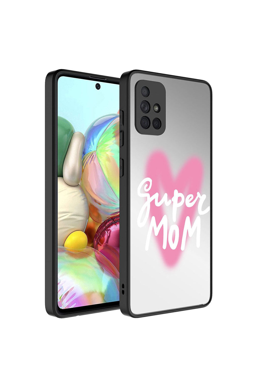 Galaxy A51 uyumlu Kılıf Aynalı Desenli Kamera Korumalı Parlak GLLP Mirror Kapak - Yazı