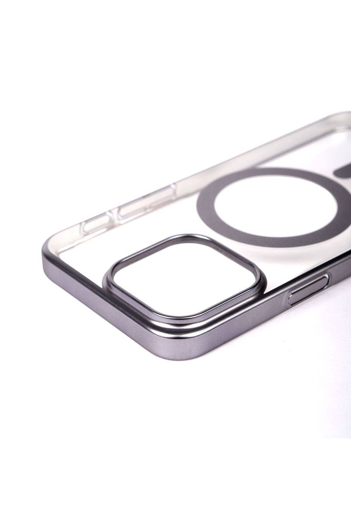 iPhone 15 Pro Uyumlu Wireless Şarj Özellikli Sert PC Zore Mat Riksos Magsafe Kılıf-Lacivert