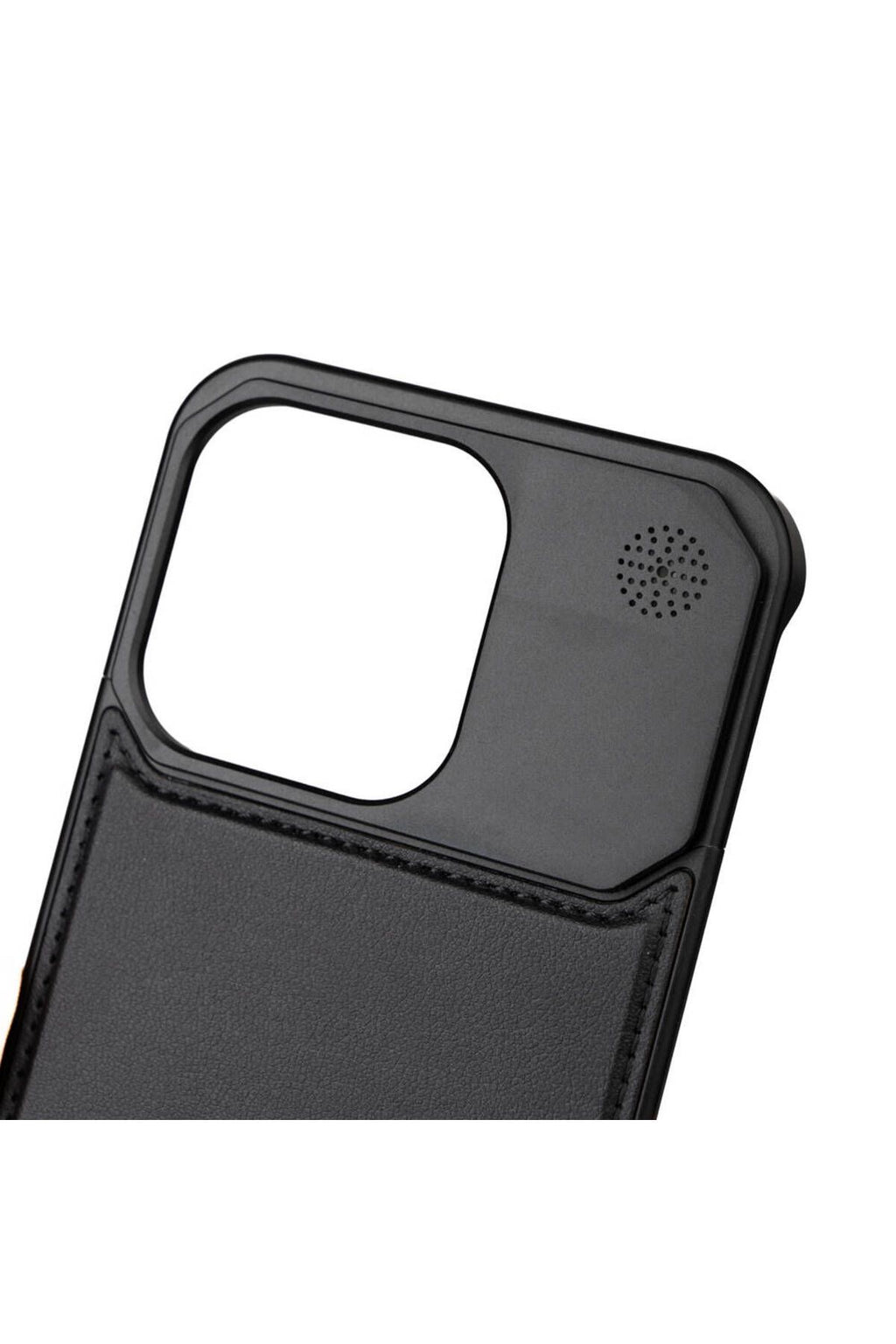 Apple iPhone 15 Pro Max Kılıf Magsafe Şarj Özellikli Mekanizmalı Koku Hazneli Zore Mostar Kapak-Siya