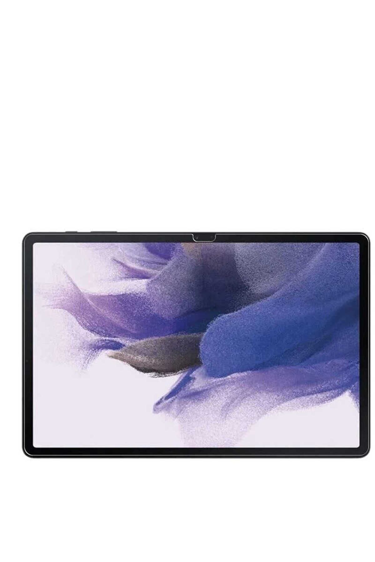 Galaxy Tab S7 FE LTE (T737-T736-T733-T730) Uyumlu Zore Tablet Temperli Cam Ekran Koruyucu-Renksiz