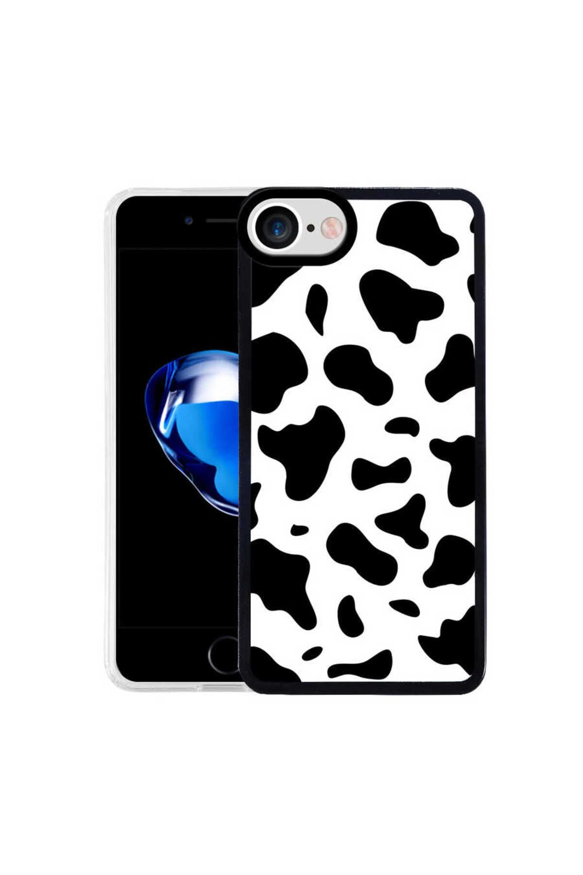 iPhone 8 Uyumlu AdamaxAksesuar M - Fit Desenli Kapak - Cow No1