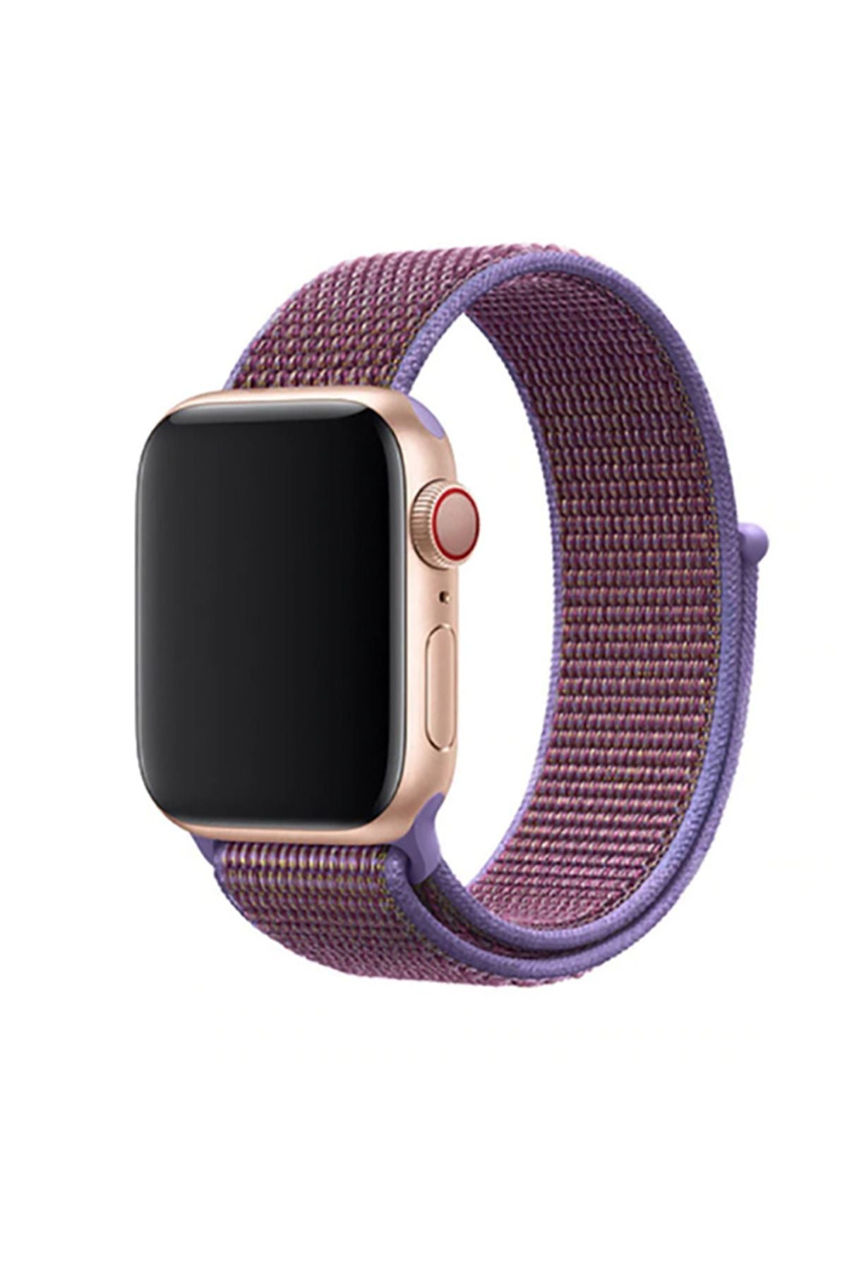 Watch 42mm Uyumlu KRD-03 Hasır  Kordon-56-Neon Pink