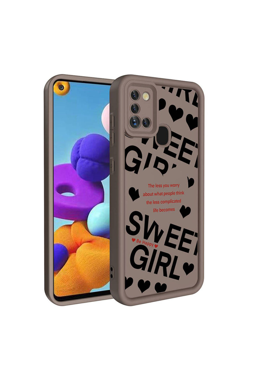 Galaxy A21S Kılıf Kamera Korumalı Baskılı Arka Yüzey Zore Klas Kapak - Beyaz