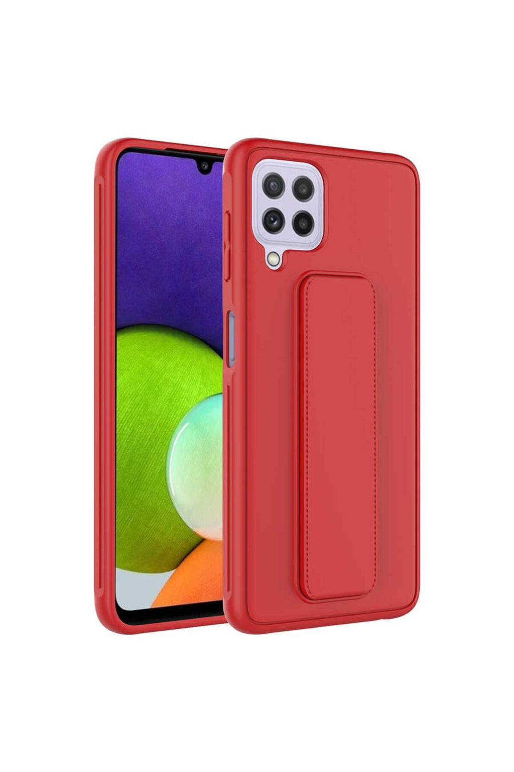 Galaxy A22 4G Kılıf SVL Qstand Kapak - Kırmızı