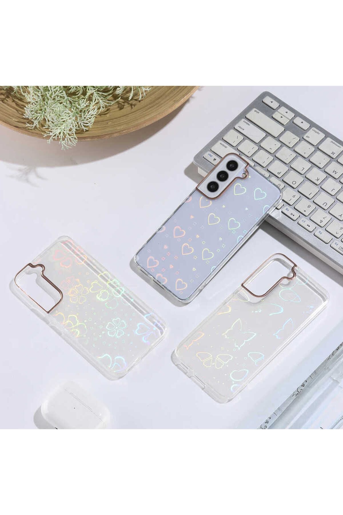 Galaxy S22 Uyumlu Zore Sidney Desenli Sert Kılıf-Butterfly No2