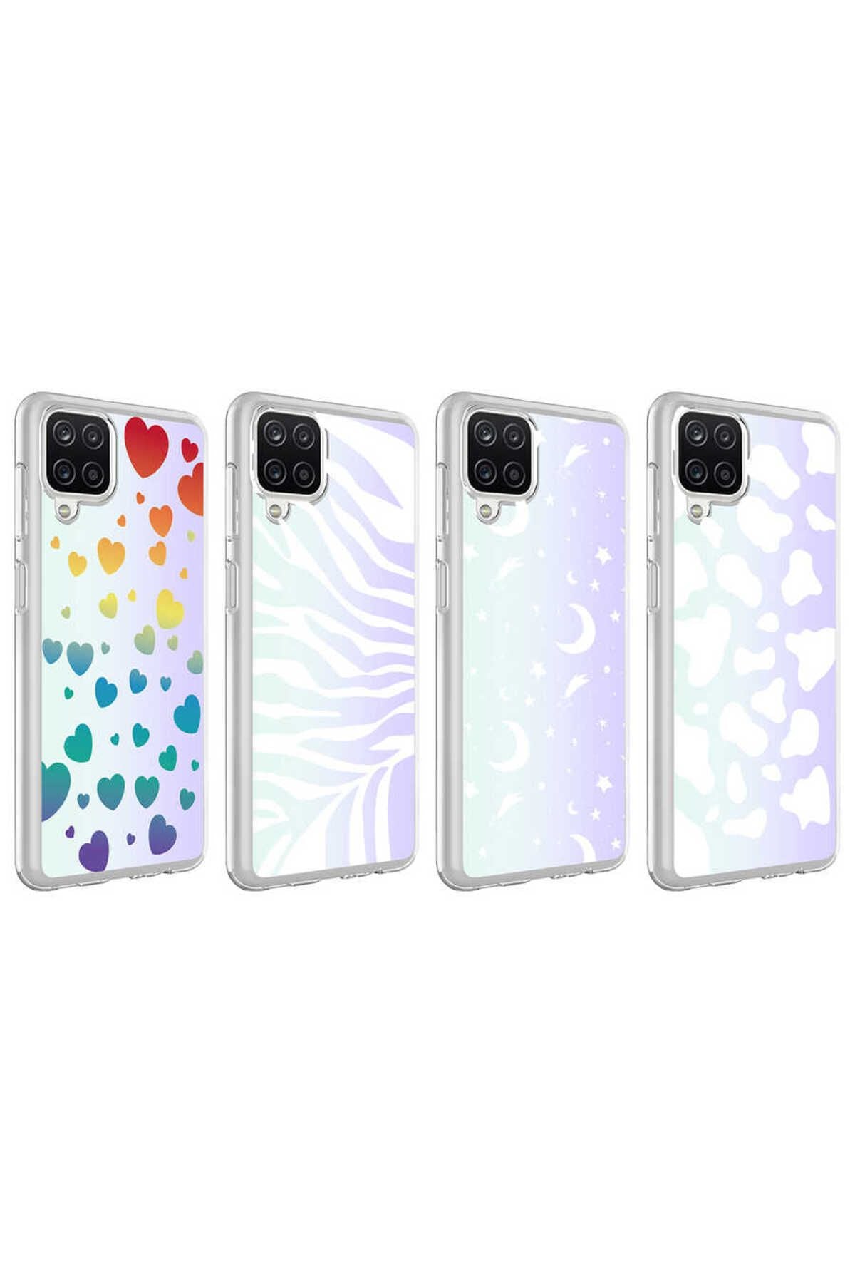 Galaxy A12 Kılıf Zore M-Blue Desenli Kapak - Zebra No1