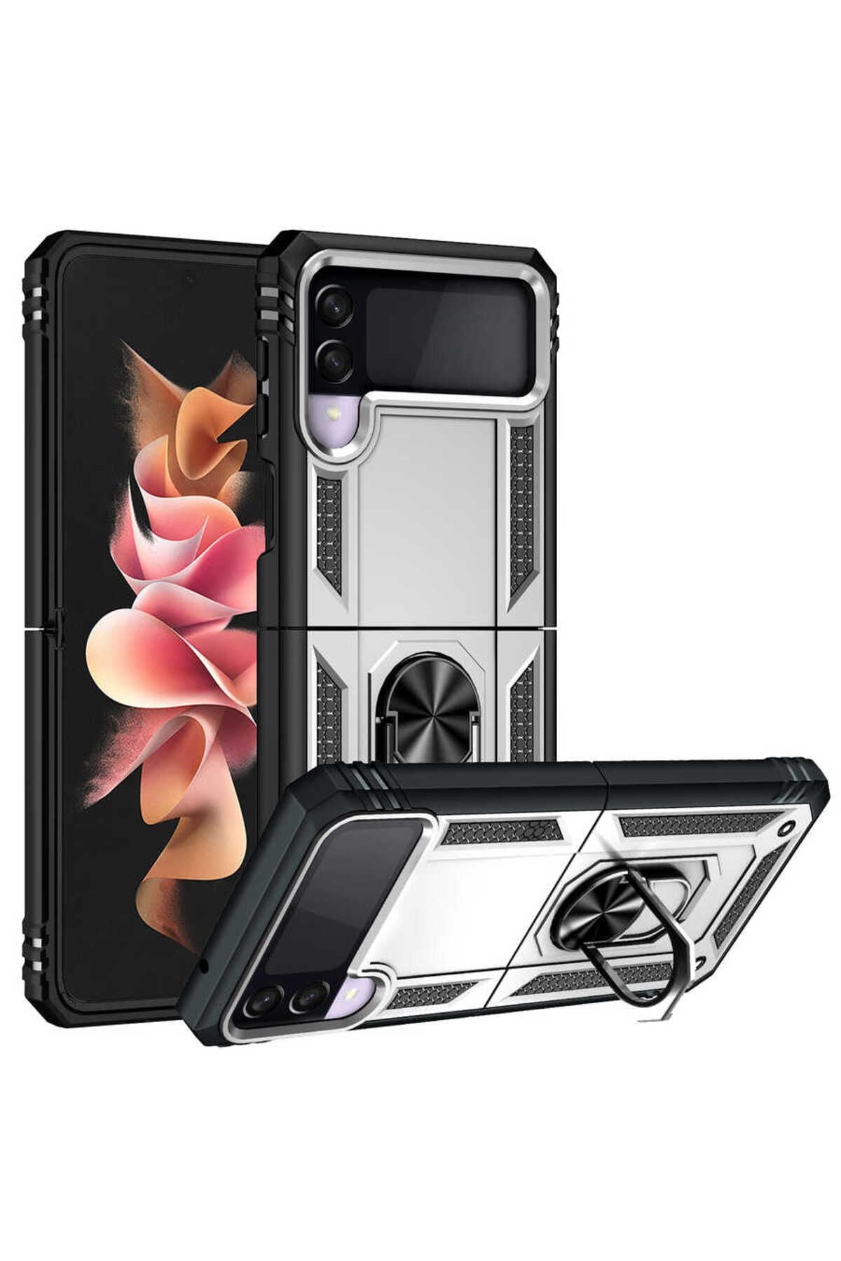 Galaxy Z Flip 3 Kılıf Zore Vega Kapak - Kırmızı