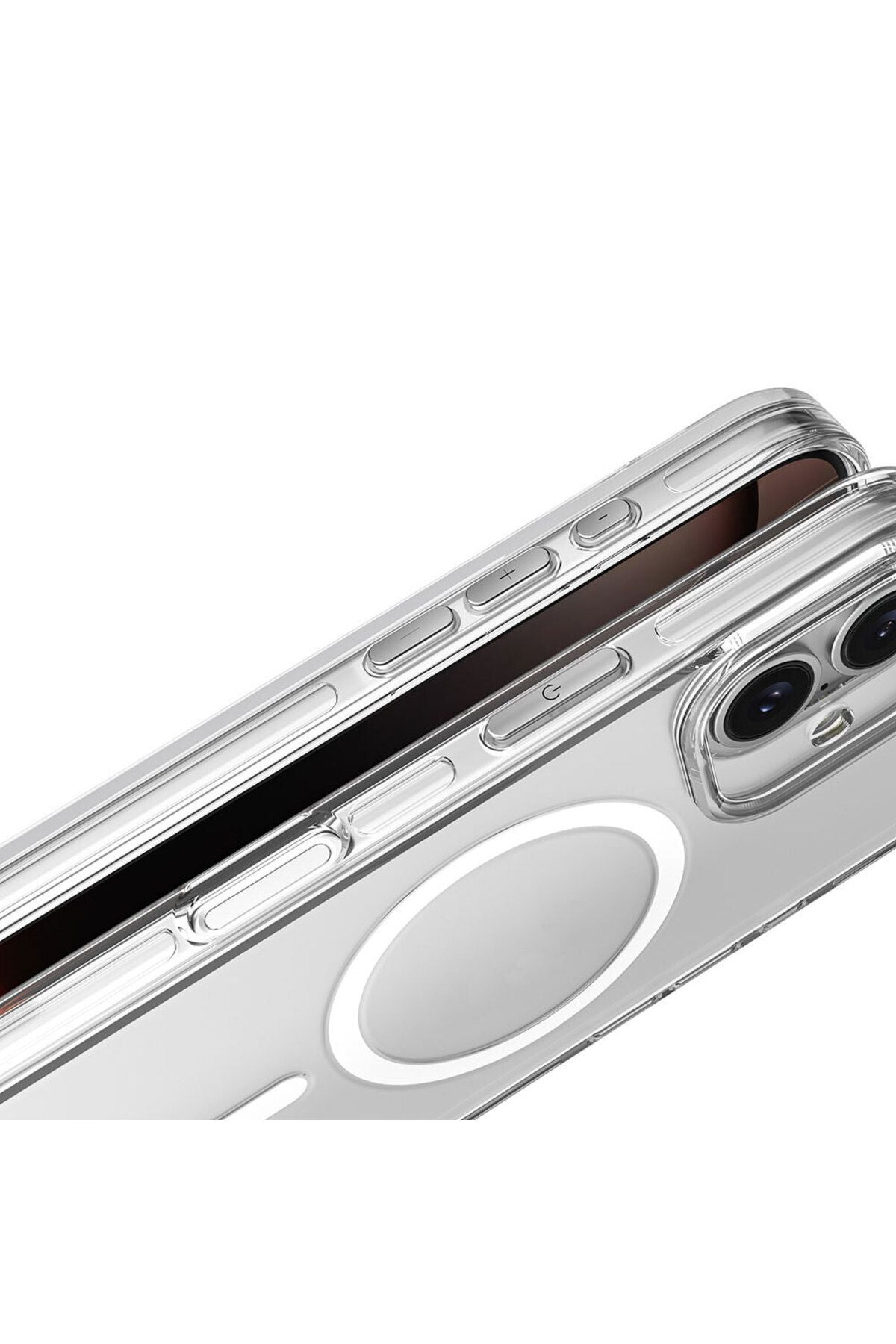 iPhone 16 Kılıf Magsafe Şarj Özellikli Kamera Korumalı Zore Kripto Kapak-Şeffaf