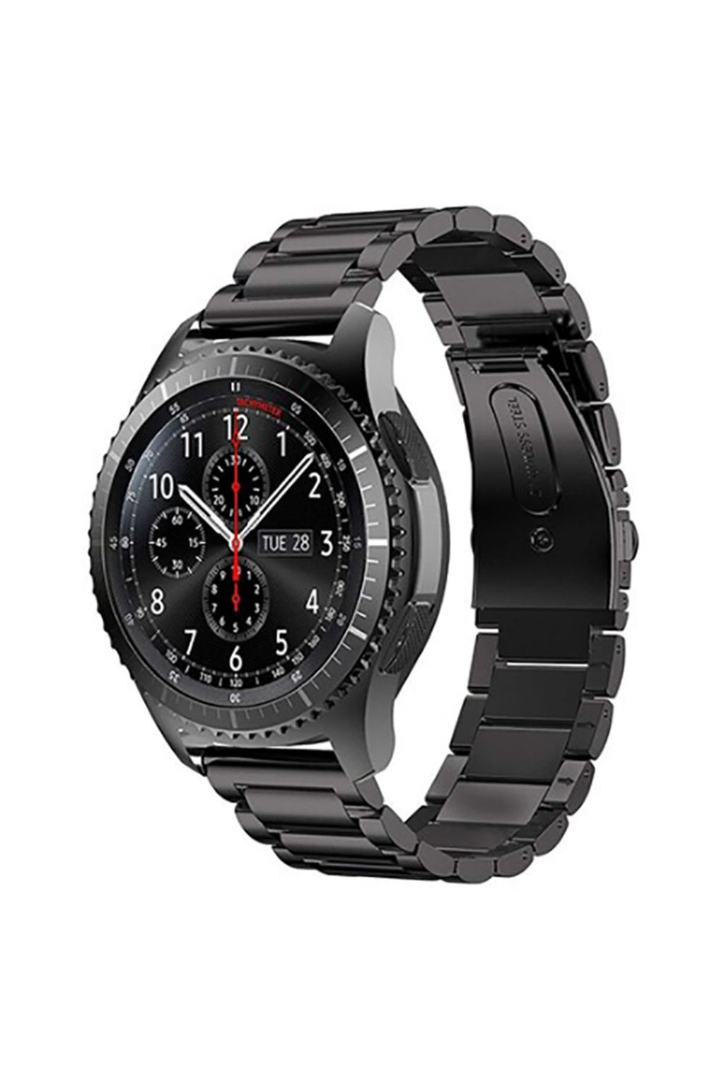 Galaxy Watch 42mm (20mm) Uyumlu KRD-04 Metal Zore Kordon-Siyah
