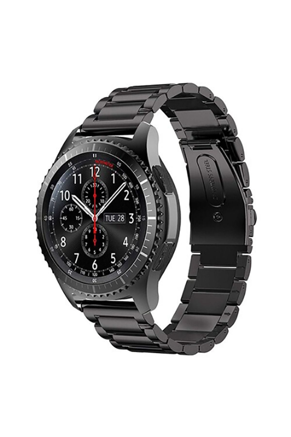 Galaxy Watch 42mm (20mm) Uyumlu KRD-04 Metal Zore Kordon-Siyah
