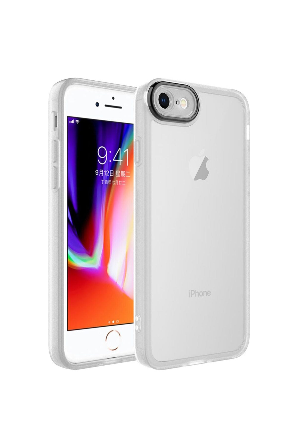 iPhone SE 2020 Kılıf Kamera Korumalı Transparan Zore Post Kapak - Renksiz