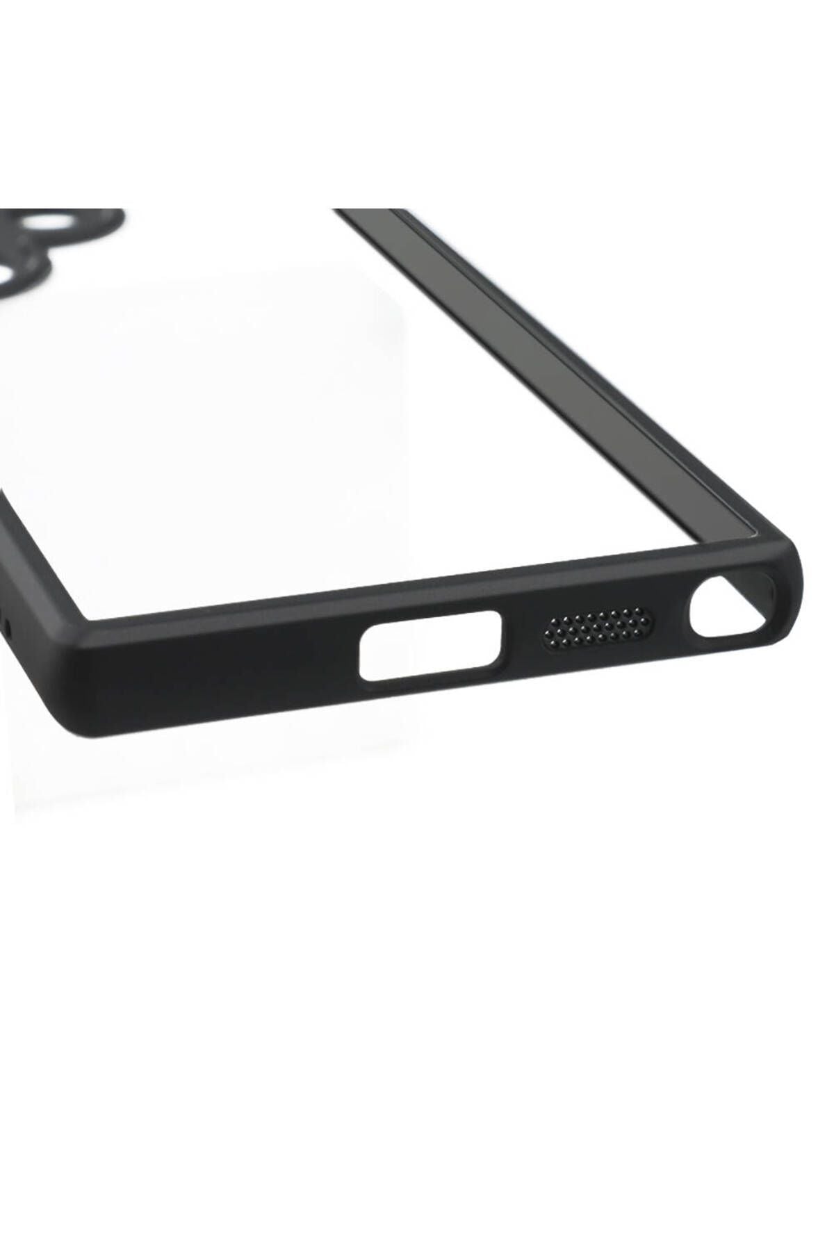 Galaxy S24 Ultra Uyumlu Kamera Korumalı Şeffaf Arka Yüzey Zore New Roll Kılıf-Siyah