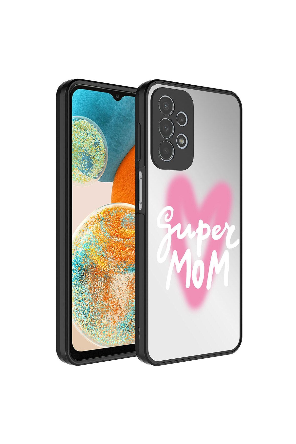 Galaxy A23 Kılıf Aynalı Desenli Kamera Korumalı Parlak Zore Mirror Kapak - Süper Anne