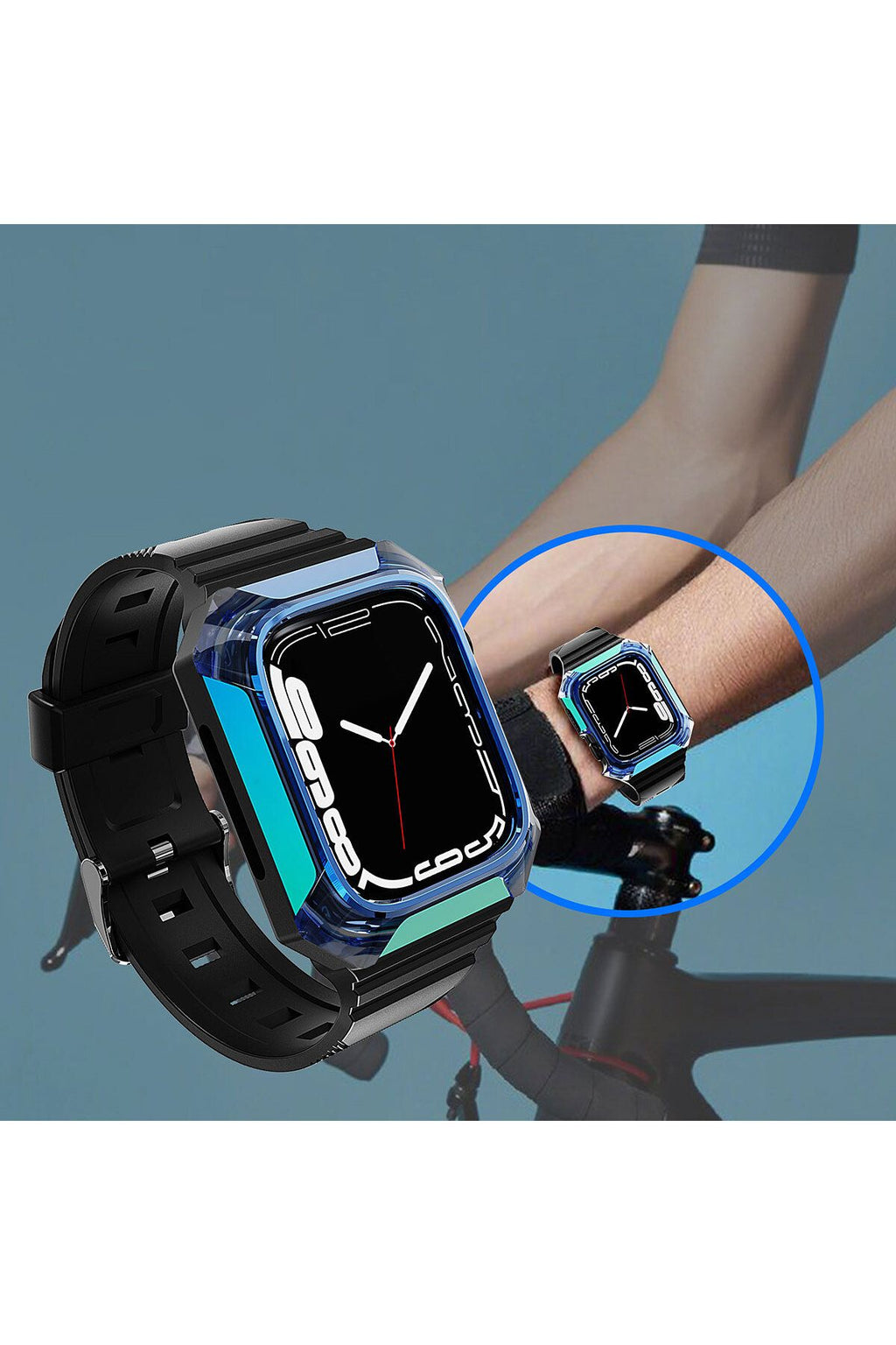 Watch 40mm Uyumlu KRD-88 Sert PC Kasa Koruyuculu Uyumlu Zore Kordon-Kırmızı