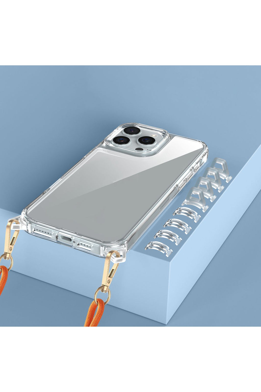 iPhone 16 Pro Max Kılıf AiHTTgli Takılabilir Askı Aparatlı Zore Snap Silikon Kapak-Şeffaf