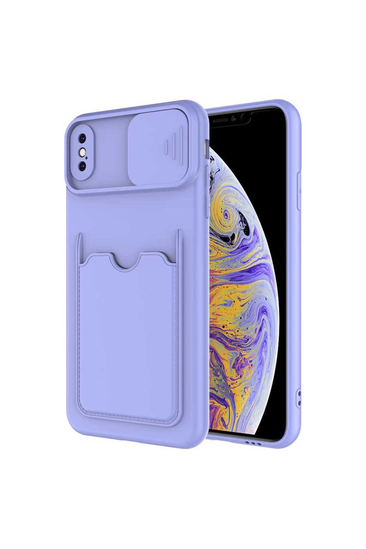 iPhone XS Max 6.5 Kılıf SVL Kartix Kapak - Koyu Mor