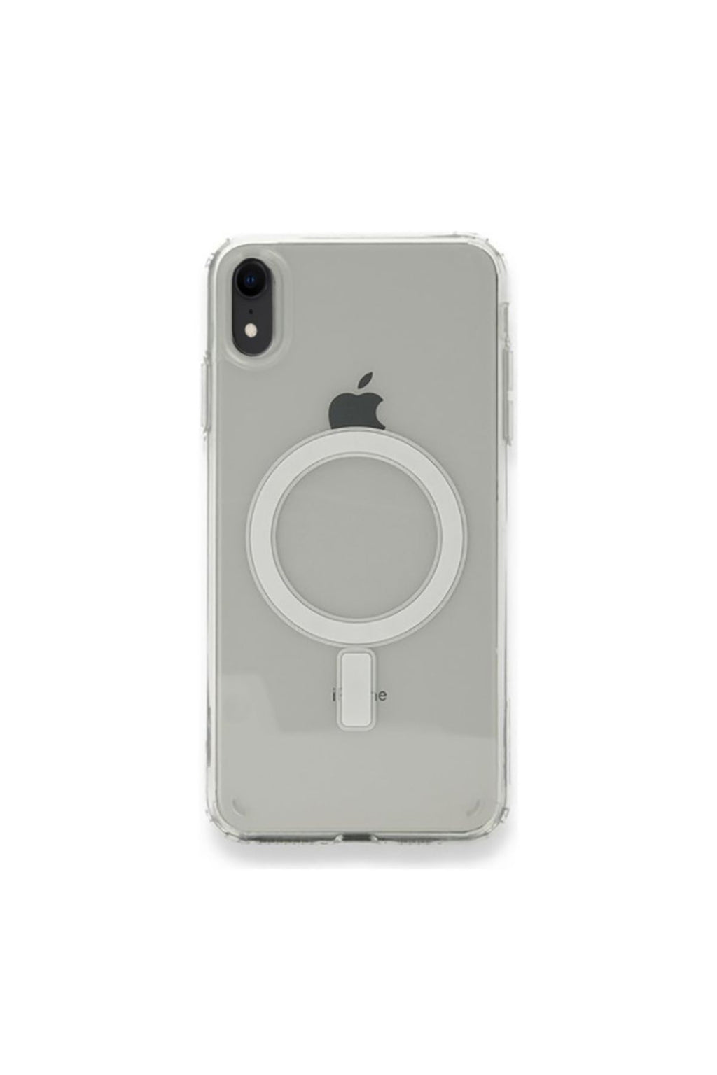 iPhone XR 6.1 Kılıf Magsafe Şarj Özellikli Şeffaf Sert PC Zore Embos Kapak - Renksiz